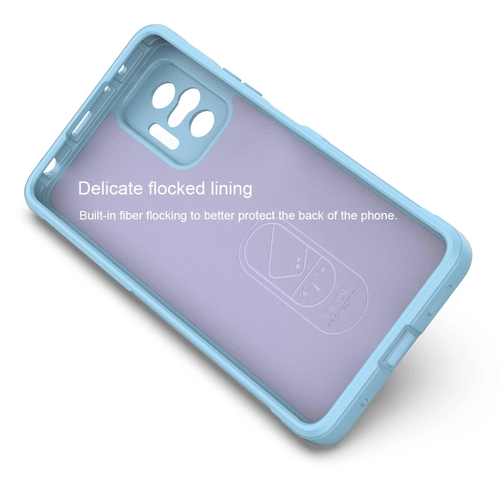 DL3 Mobilak Flexible Silicone and TPU Protective Case with Camera Protection for Xiaomi Redmi Note 10 Pro / Note 10 Pro Max - Baby Blue