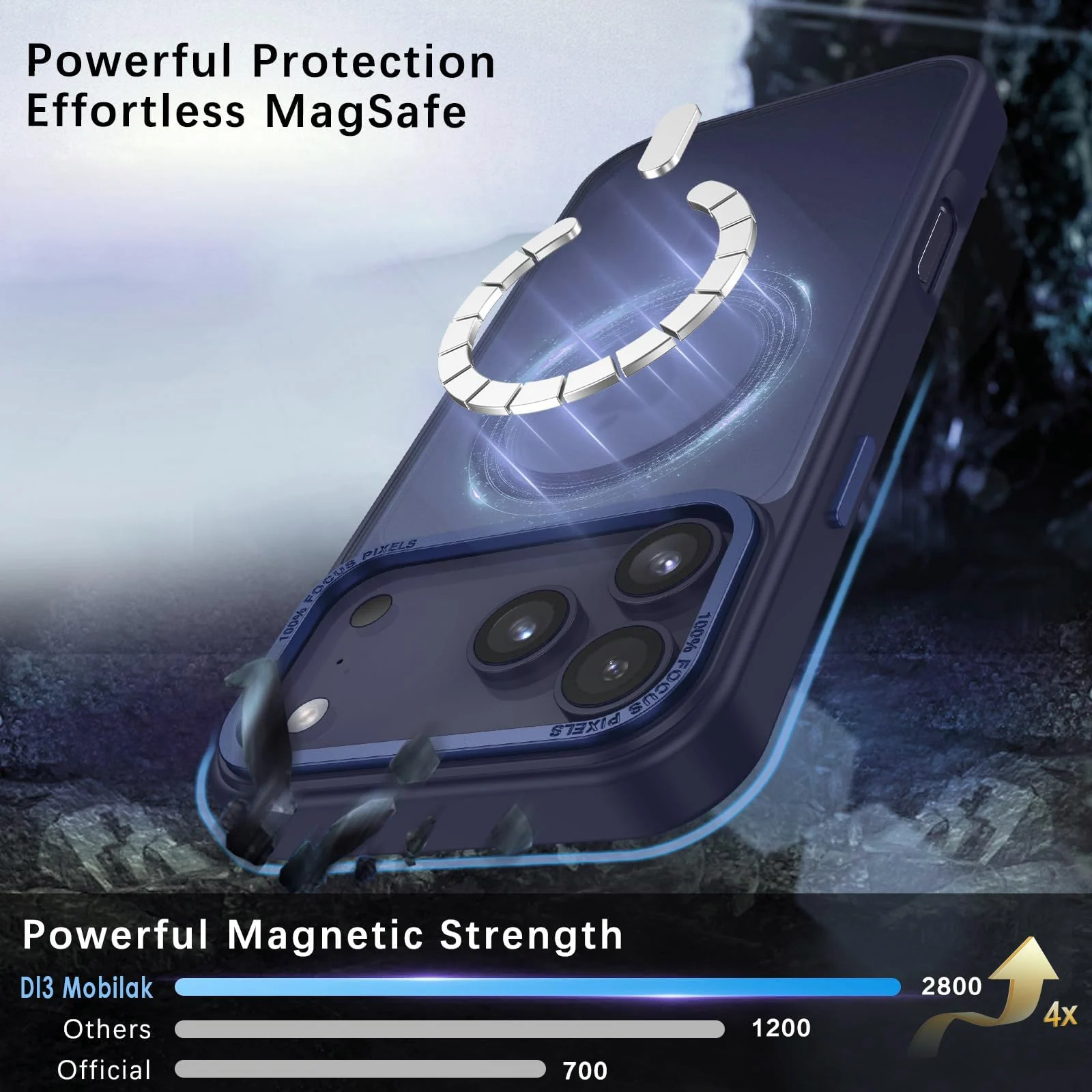DL3 MOBILAK Protective Phone Case for Apple iPhone 18 Pro and 17 Pro - Blue