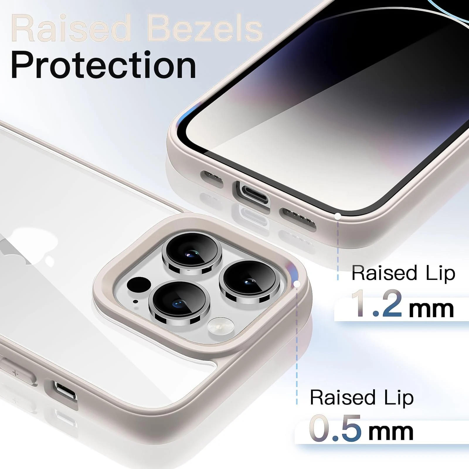 DL3 Mobilak Clear TPU Case for iPhone 11 Pro Max (6.5 Inch), Shock-absorbing protection, Non-slip grip, Raised edges around the screen and camera - Pink Sand