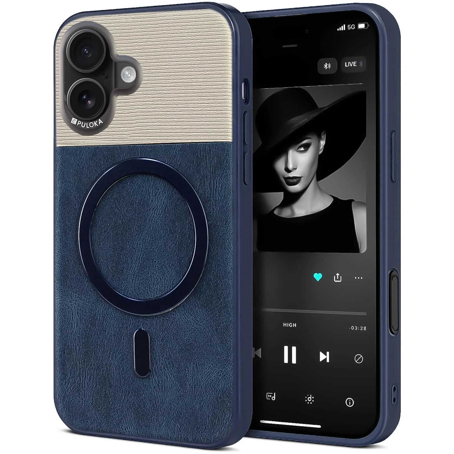 Dl3 Mobilak Premium Leather Magnetic Case for iPhone 17 Compatible with MagSafe – Shockproof Protective Cover with Full Camera Protection, Slim Luxury Design (Black)
