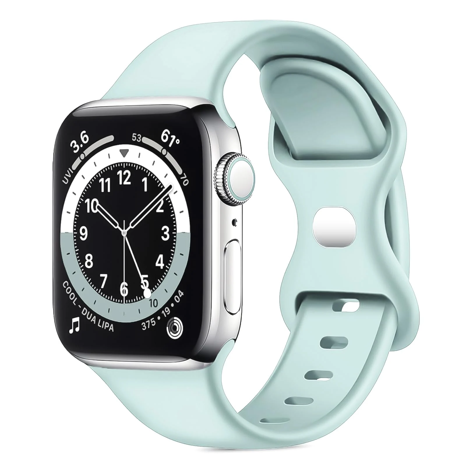 DL3 Mobilak Bands Compatible with Apple Watch Ultra 49mm 45mm 44mm 42mm 41mm 40mm 38mm, Replacement Soft Silicone Strap for iWatch Ultra 2 Series 9/8/7/6/5/4/3/2/1 SE (42MM/44MM/45MM/49MM) - Turquoise