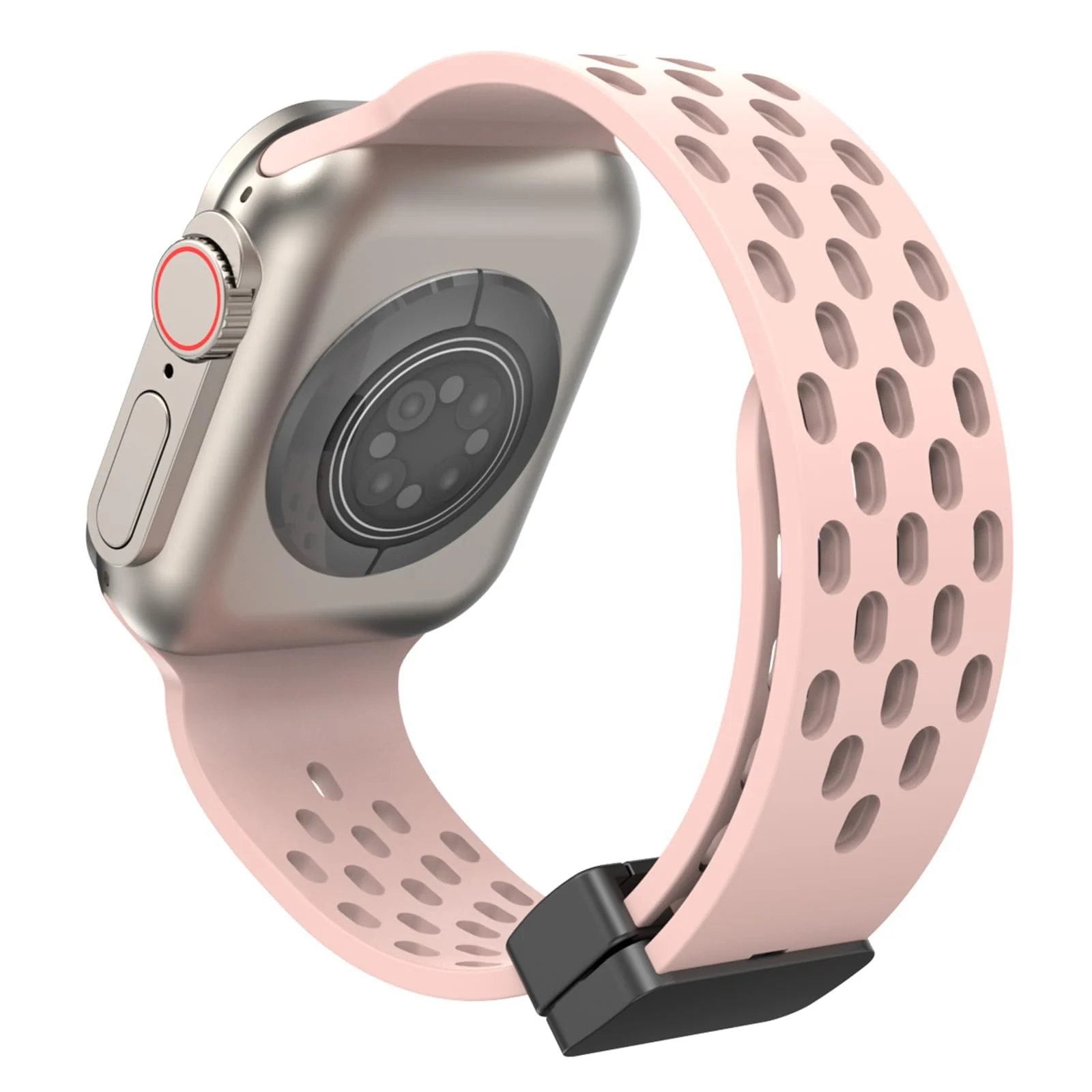 DL3 Mobilak Magnetic Bands for Apple Watch Band 41mm 40mm 38mm, for Women Men, Soft Silicone Magnetic Buckle Breathable Sport Watch Strap for iWatch Series SE 8 7 6 5 4 3 2 1 - Pink