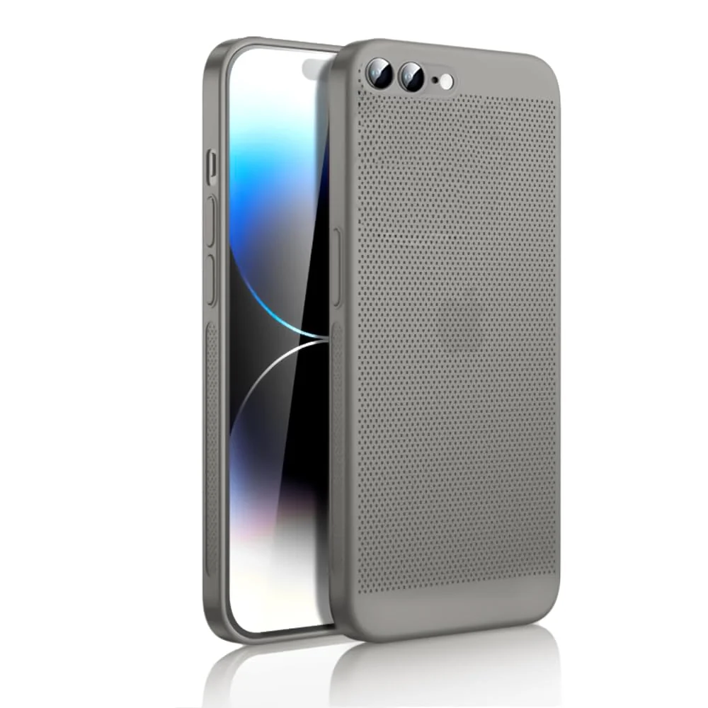 DL3 Mobilak Heat-Dissipation Hard PC Case with Built-In Camera Lens Protector for iPhone 7 Plus / iPhone 8 Plus - Titanium Gray