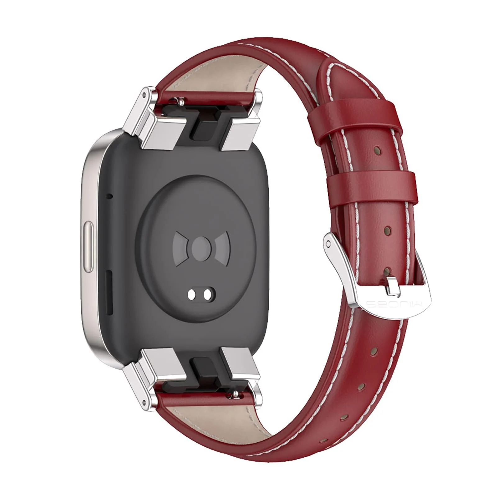 DL3 Mobilak Vintage Leather Strap For Xiaomi Redmi Watch 2 Lite/Poco Watch/Redmi Watch 2 / Horloge 2, Metal Buckle Breathable Replacement Strap, Men Women Replacement Soft Watch Straps - Red
