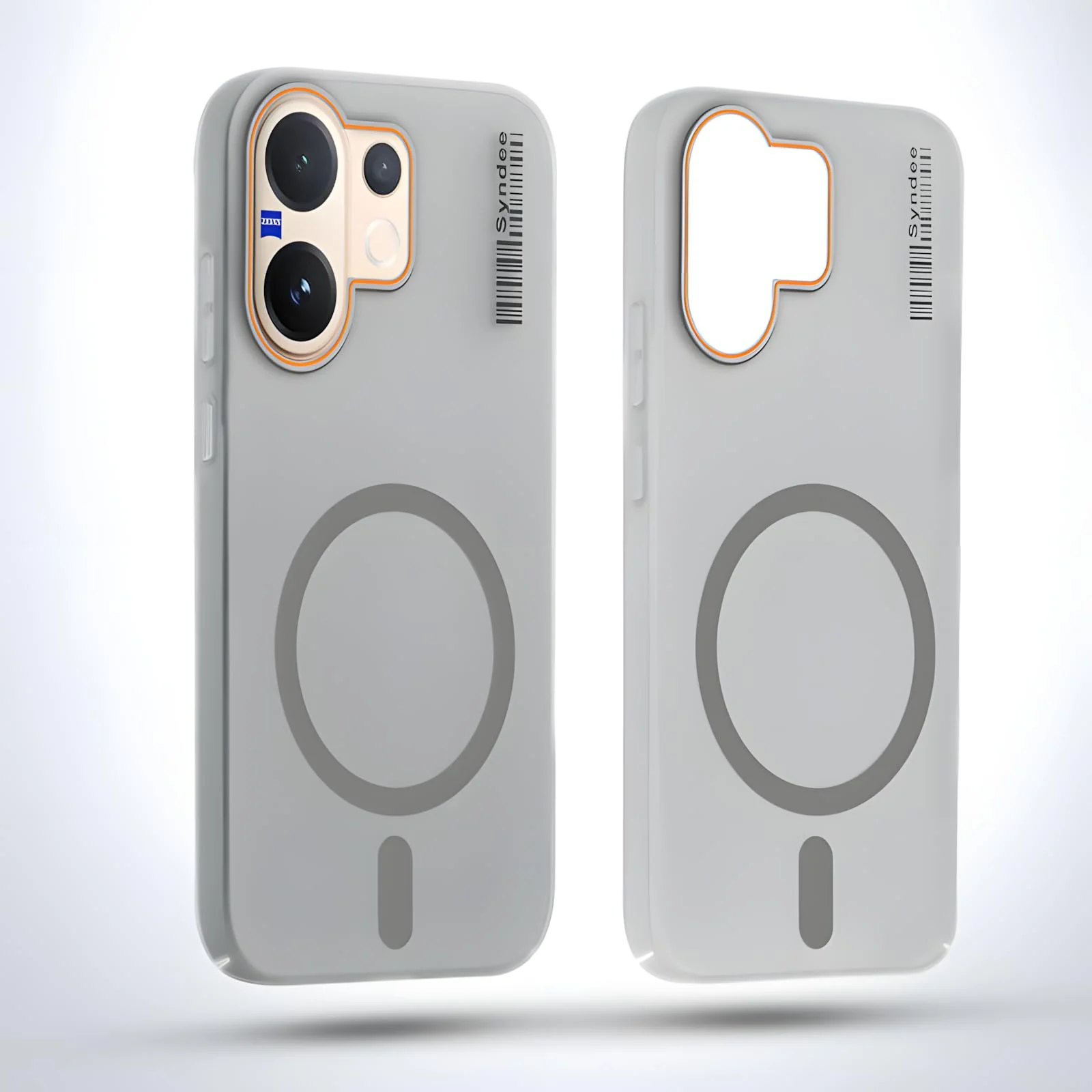 DL3 Mobilak Case Back Cover for vivo V60 5G, Sleek Frosted Translucent Back Only Compatible with Wireless Magnetic Accessories | Anti-Scratch Shockproof Phone Case - Gray