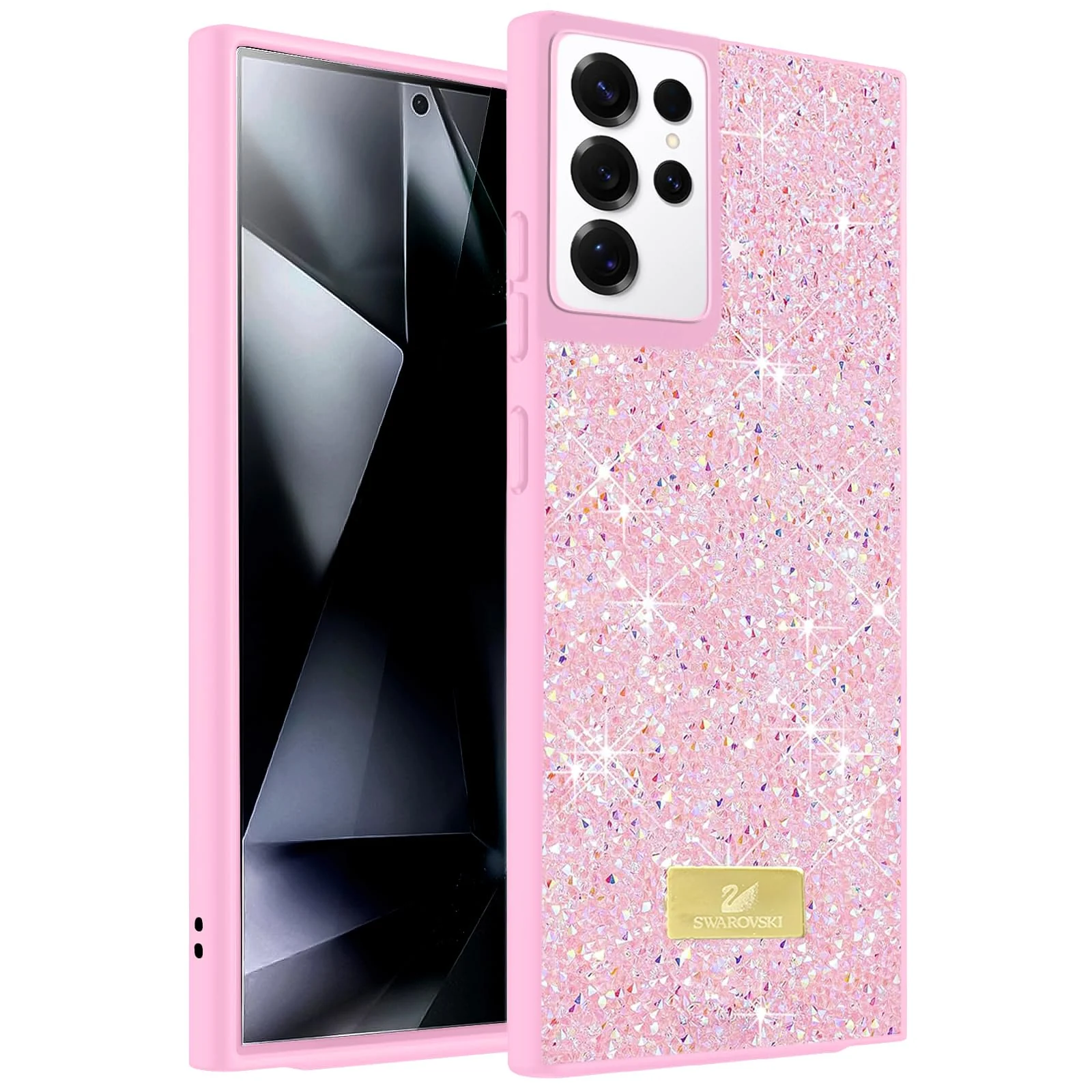 Case For Samsung Galaxy S21 Ultra Case Glitter, Sparkle Diamond Crystal Bling Case with Bling, Ultra Thin Lightweight Full Body Shockproof Anti-Scratch Protective Cover - Black