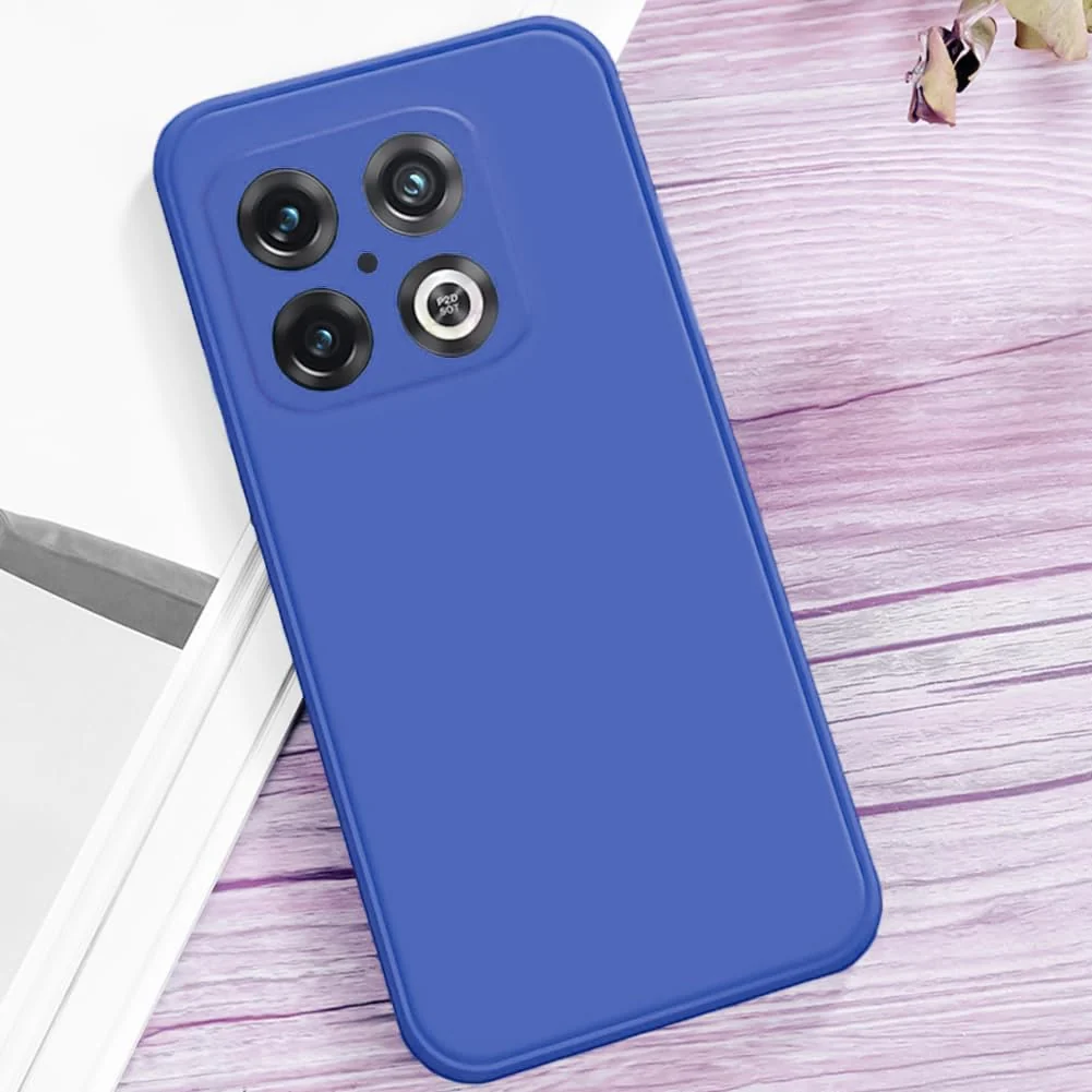 DL3 Mobilak Silicone Protective Case for OnePlus 10 Pro, Shock-absorbing protection, Scratch-resistant surface, Soft microfiber lining - Light Blue