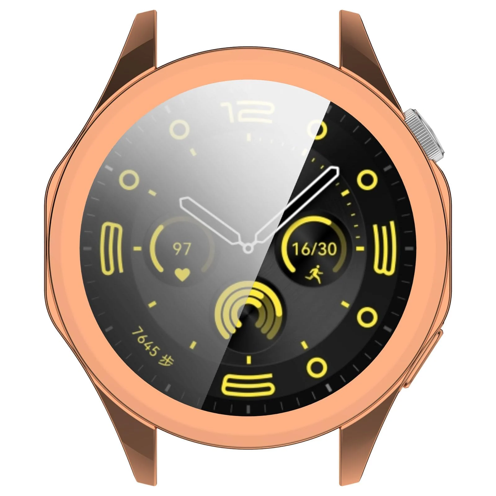 DL3 MOBILAK Full-Coverage Watch Case with Tempered Glass for Huawei Watch GT 4 46MM - Rose Gold