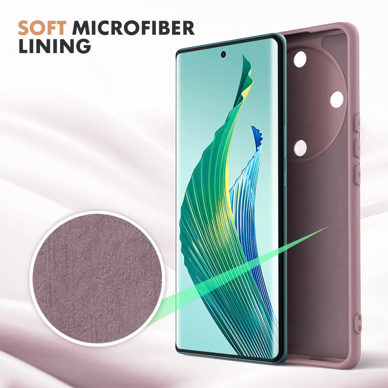 DL3 Mobilak Soft Silicone Protective Case for Honor X9a with Microfiber Lining and Shockproof Design - Cashmere