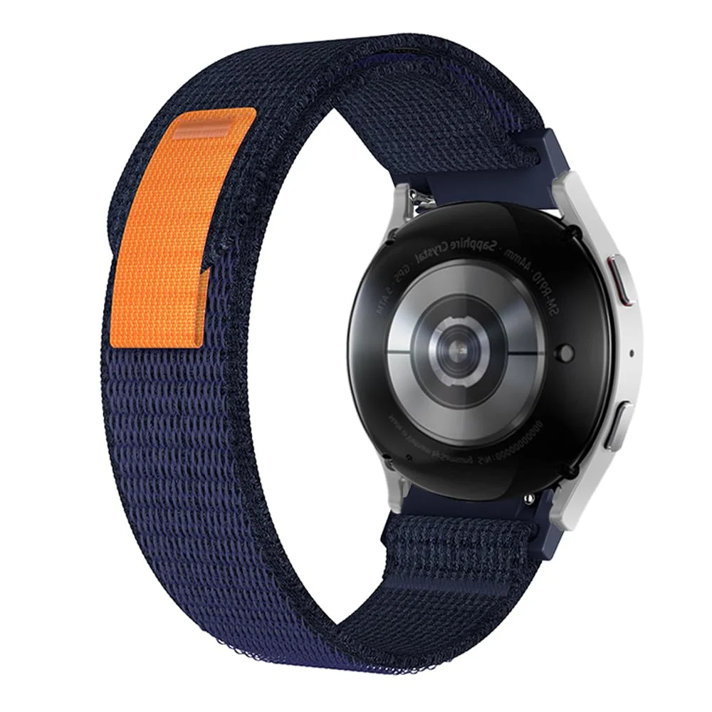 DL3 Mobilak No-Gap Nylon Watch Bands Compatible with Samsung Galaxy Watch 6 5 4 Band 40mm 44mm/Watch 5 Pro Band 45mm/Watch 6 4 Classic Band 42mm 43mm 46mm 47mm, Alpine Loop Woven Sport Strap Men Women - Trail Midnight Blue