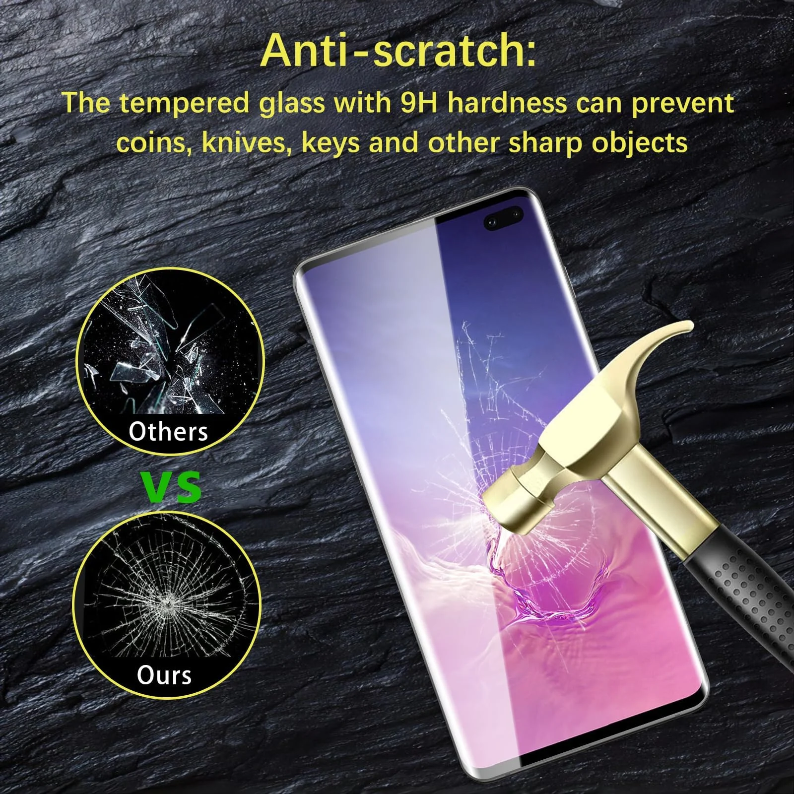 DL3 Mobilak Screen Protector for Samsung Galaxy S10 Plus, Tempered Glass Screen Saver Premium HD Protective, Scratch Resistant, NO-Bubble, 9H Hardness, Full Coverage Film - Clear