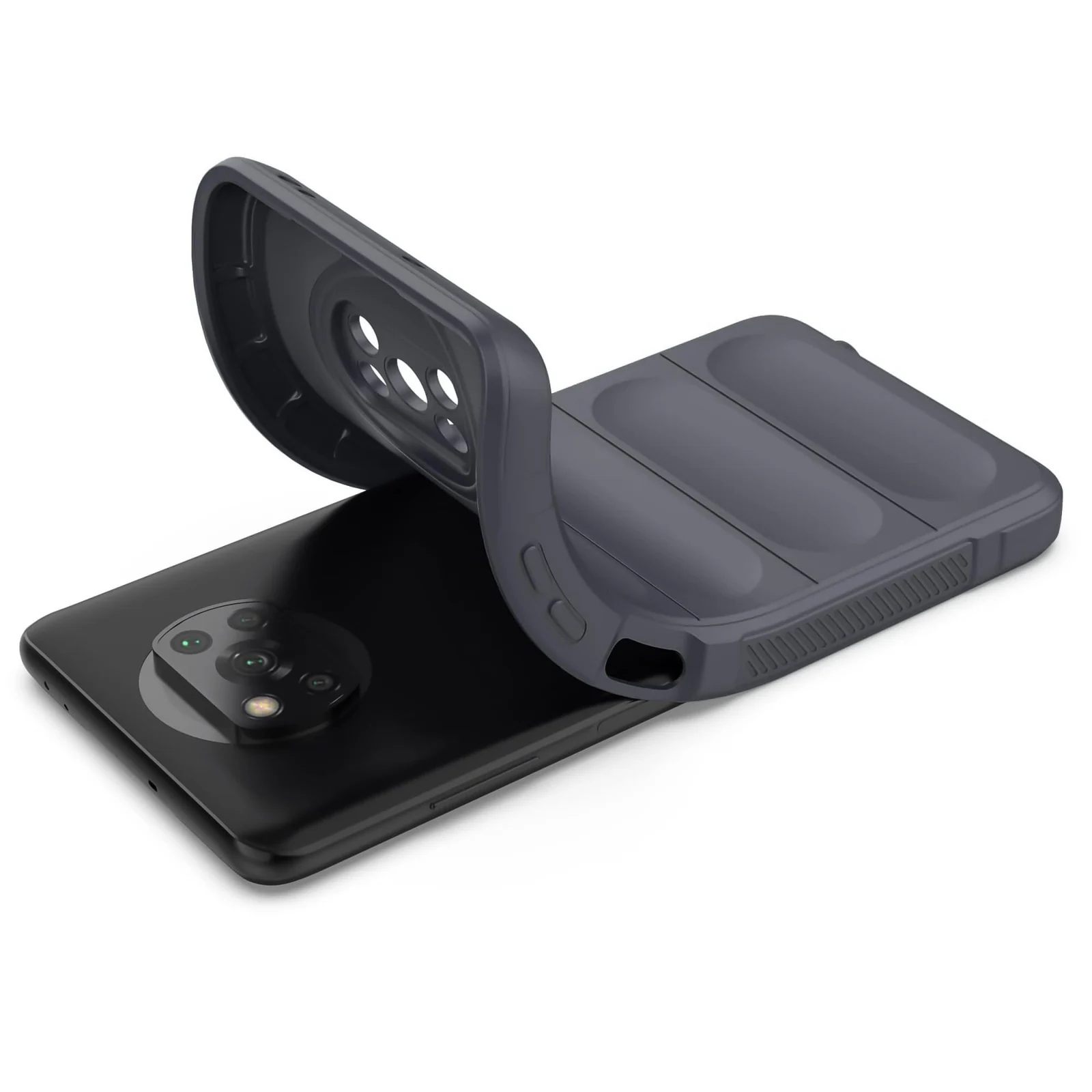 DL3 Mobilak Flexible Silicone and TPU Protective Case with Camera Protection for Xiaomi Poco X3 NFC / Poco X3 / Poco X3 Pro - Dark Gray