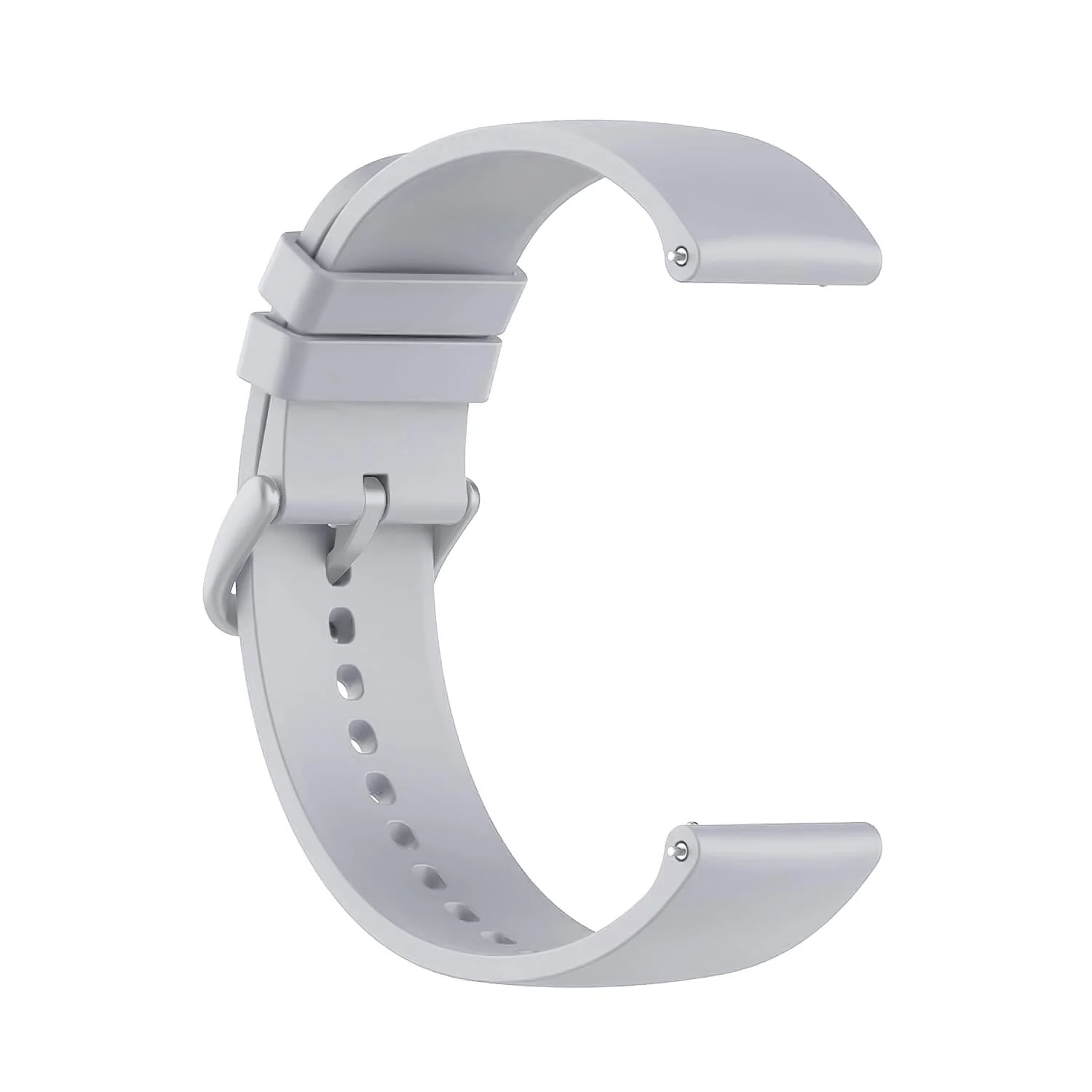 DL3 Mobilak Silicone Buckle Band 22MM Strap For Xiaomi Redmi Watch 5 Active/5 Lite/Samsung Galaxy Watch 3 45mm/Watch 46mm/Gear S3/Huawei watch GT5 GT4 GT3 GT2 GT 46MM/GT2E/GT3 Pro GT 5 Pro - Light Gray