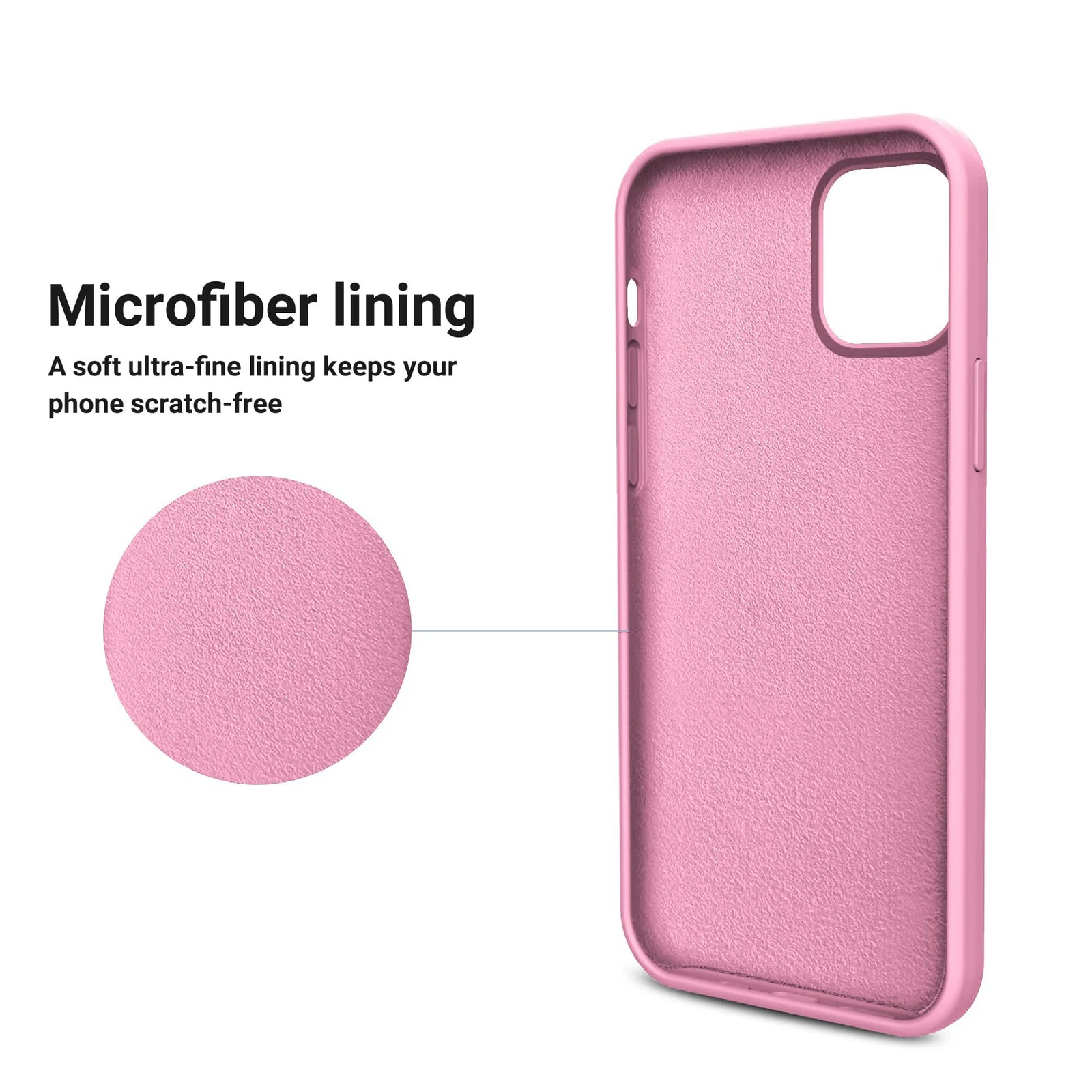 DL3 Mobilak Liquid Silicone Protective Case for iPhone 14 Pro Max (6.7 Inch) with Camera Protection and Microfiber Lining - Pink 3