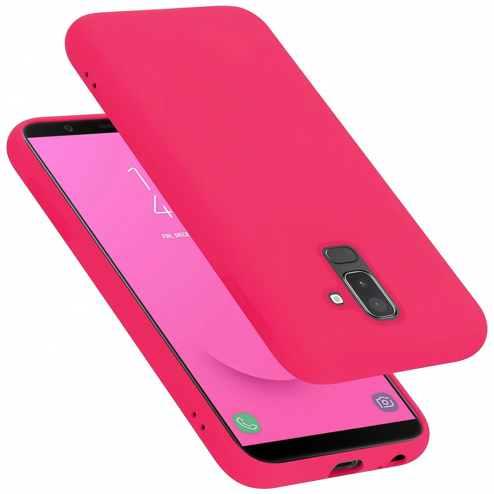 Dl3 Mobilak Samsung Galaxy A6 Plus Case, Soft Flexible Liquid Silicone Gel Rubber Bumper Cover, Full Body Shockproof Protective Phone Case (Purple)