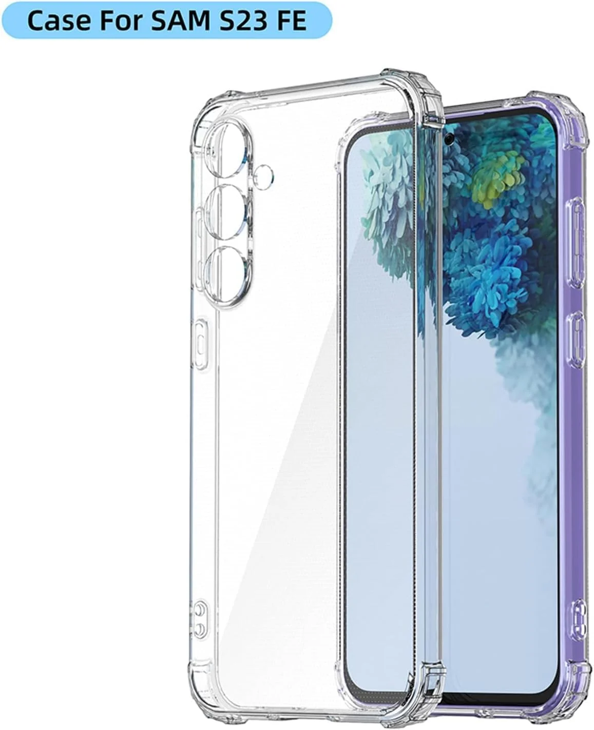 DL3 Mobilak Clear TPU Protective Case for Samsung Galaxy S23 FE with Camera Protection and Shockproof Design - Clear