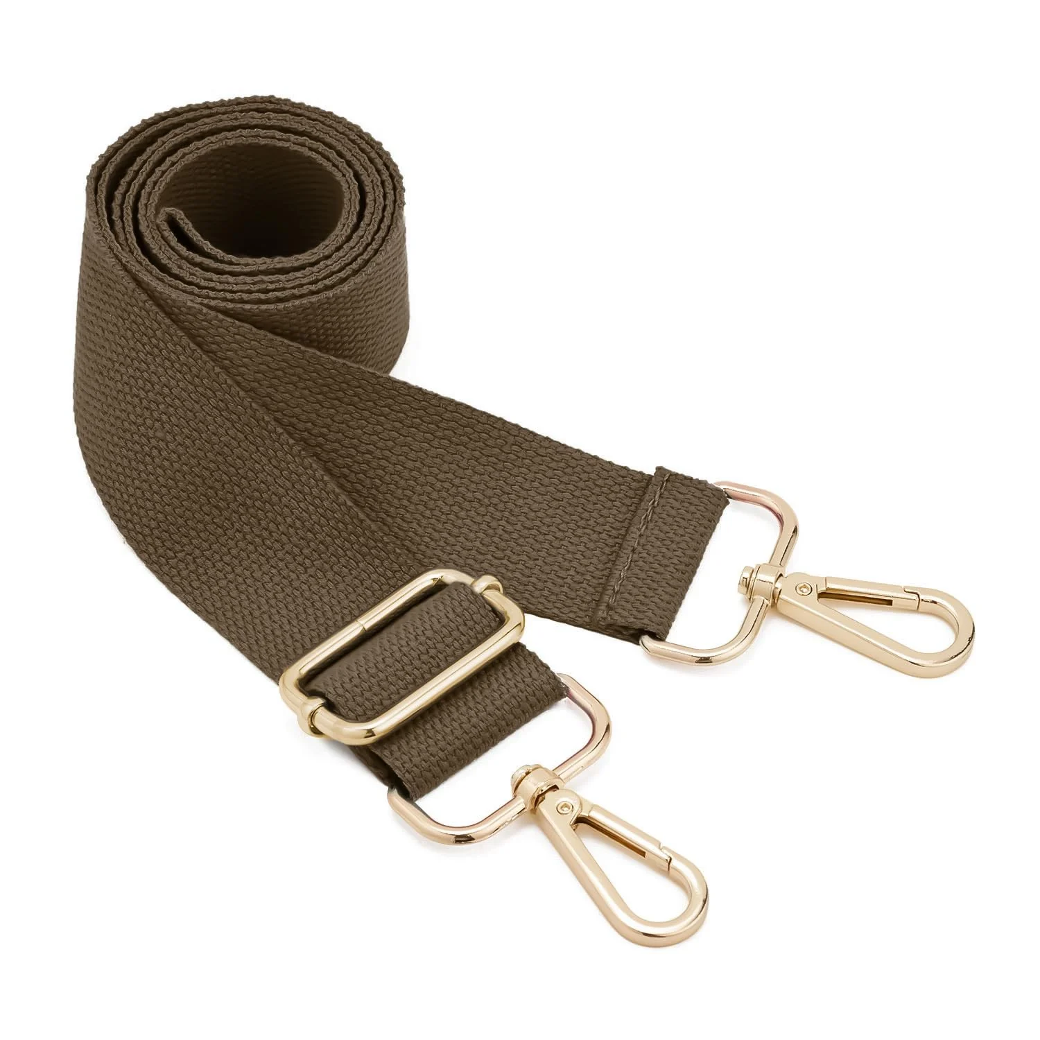 DL3 Mobilak Adjustable Wide Crossbody Bag Strap for Women, Replacement Shoulder Strap for Handbags, Totes & Purses with Elegant Embroidered Pattern and Metal Hooks - Light Brown