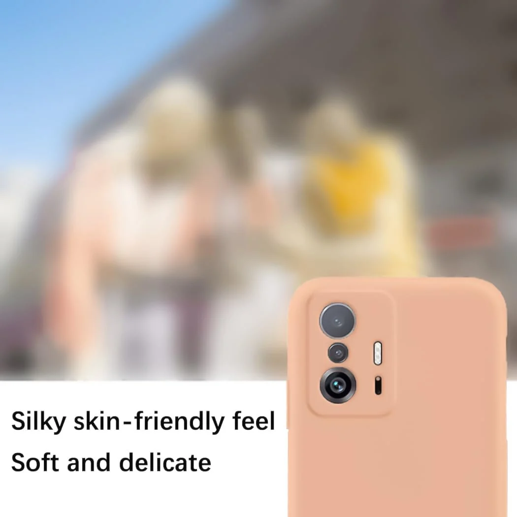 DL3 Mobilak Soft Silicone Protective Case for Xiaomi 11T / Xiaomi 11 T Pro with Microfiber Lining and Shockproof Design - Light Orange