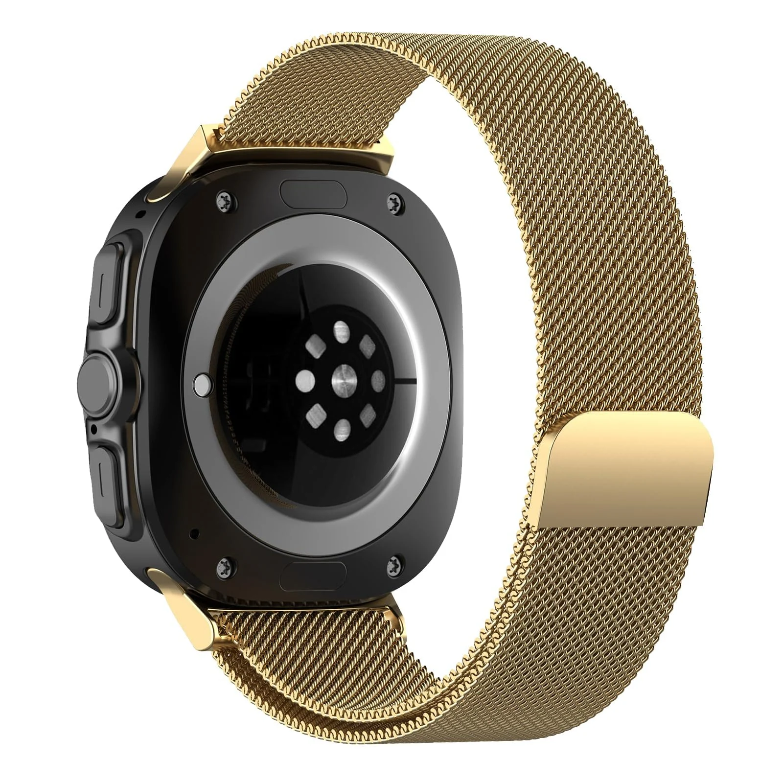 DL3 Mobilak Metal Band Compatible with Samsung Galaxy Watch 7 Ultra Bands 47mm, Stainless Steel Mesh Loop Magnetic Clasp Wristbands Replacement Accessory Women Men for Samsung Watch Ultra Band 47 mm - Gold