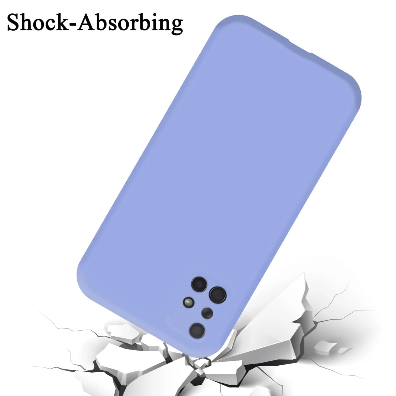 DL3 Mobilak Samsung Galaxy A71 Case, Soft Flexible Silicone Gel Rubber Bumper Cover, Full Body Shockproof Protective Phone Case - Baby Blue