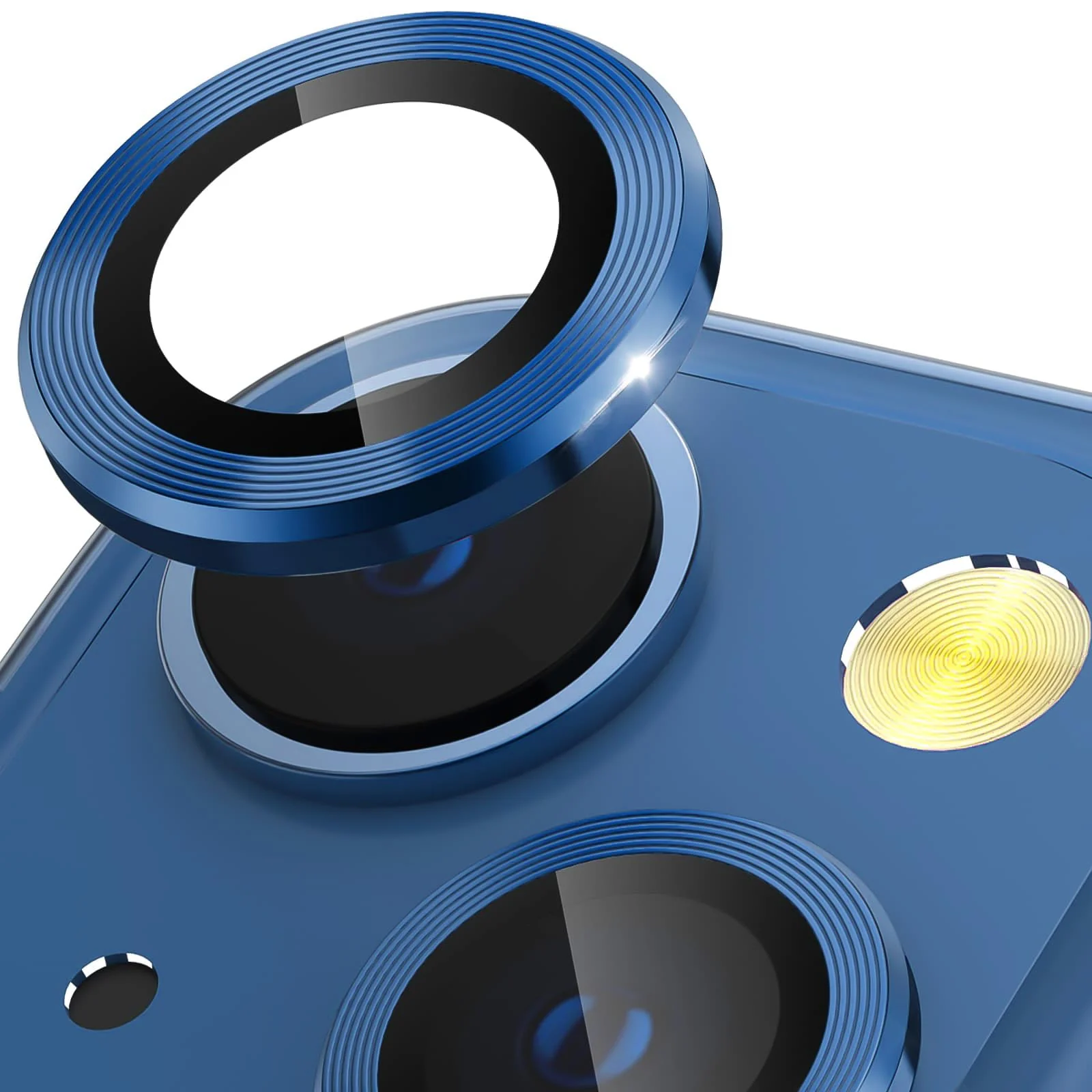 DL3 Mobilak Camera Lens Protector Compatible with [iPhone 13/13 mini] | Impact Protection - High Clarity and Scratch/Fingerprint Resistant 9H Tempered Glass with Aluminum Trim