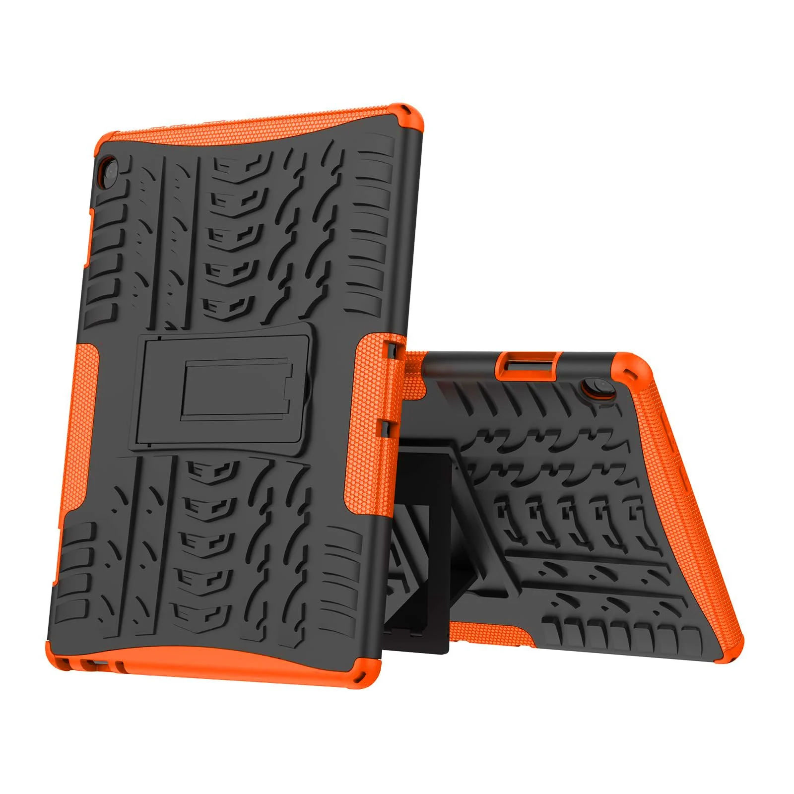 DL3 Mobilak Case For Lenovo Tab M10 HD TB-X505 / TB-X605 10.1-inch tablet, Hybrid Rugged Armor Heavy Duty 2 in 1 TPU + PC Combo Dual Layer Shockproof Case with Kickstand - Orange