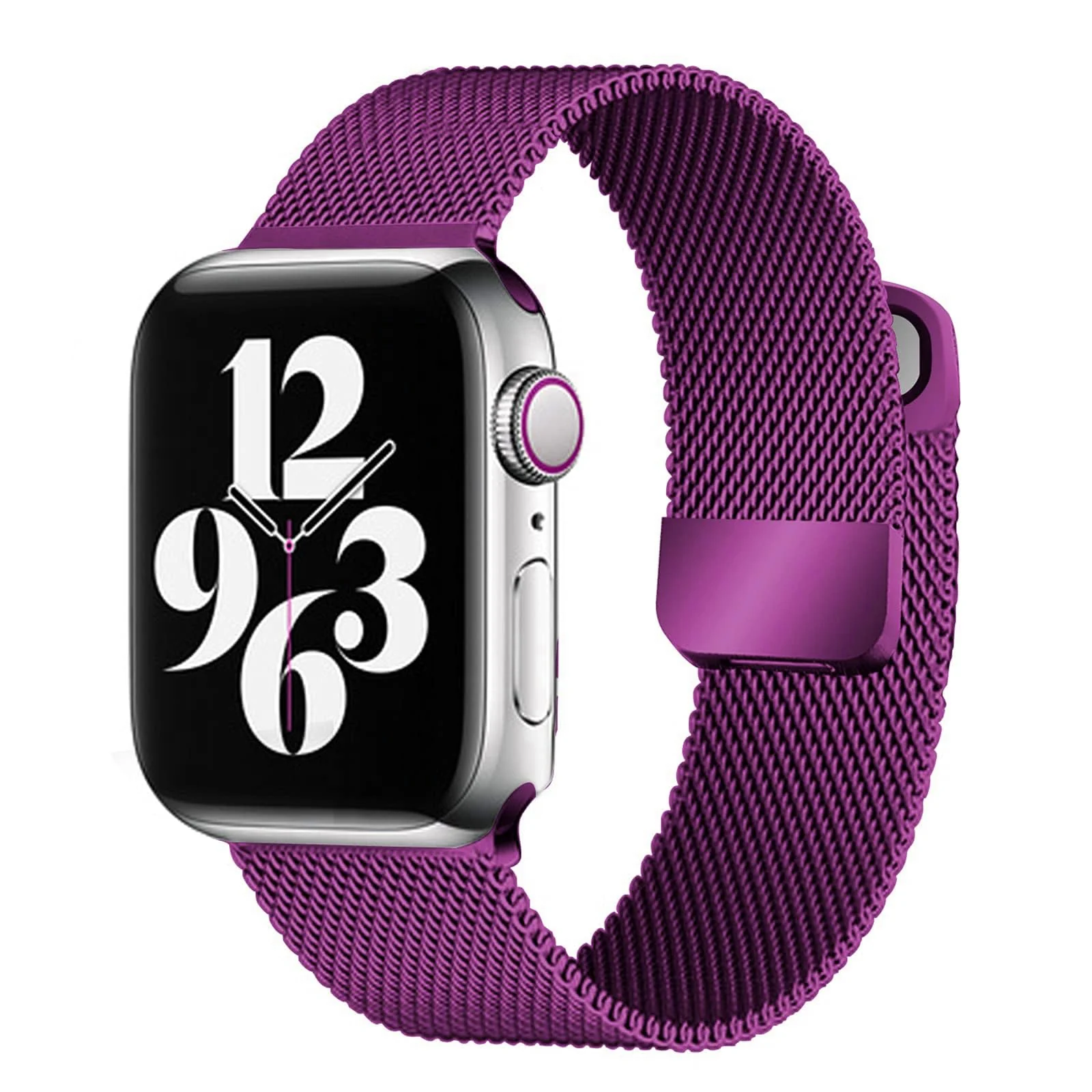DL3 MOBILAK Milanese Loop Compatible With Apple Watch 38mm 40mm 41mm 42mm(Series 11 10), Stainless Steel Mesh Band Magnetic Clasp, Adjustable Metal Strap for iWatch Series 11 10 9 8 7 6 5 4 3 2 1 SE - A.Purple