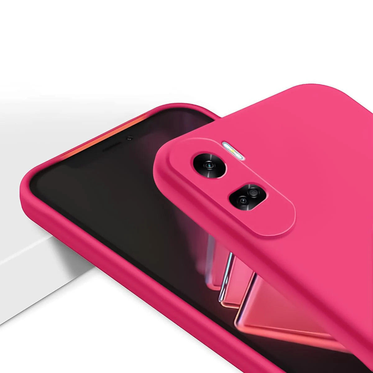 DL3 Mobilak Honor 90 Lite Case, Soft Flexible Silicone Gel Rubber Bumper Cover, Full Body Shockproof Protective Phone Case - Hot Pink