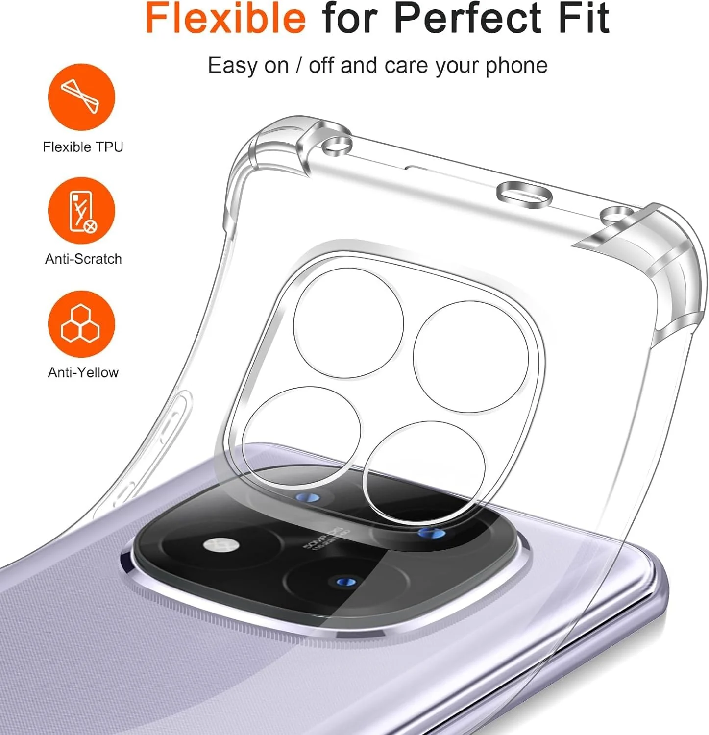 DL3 Mobilak Clear TPU Protective Case for Xiaomi Redmi Note 14 Pro Plus 5G (Not for Redmi Note 14 Pro 5G) with Camera Protection and Shockproof Design - Clear