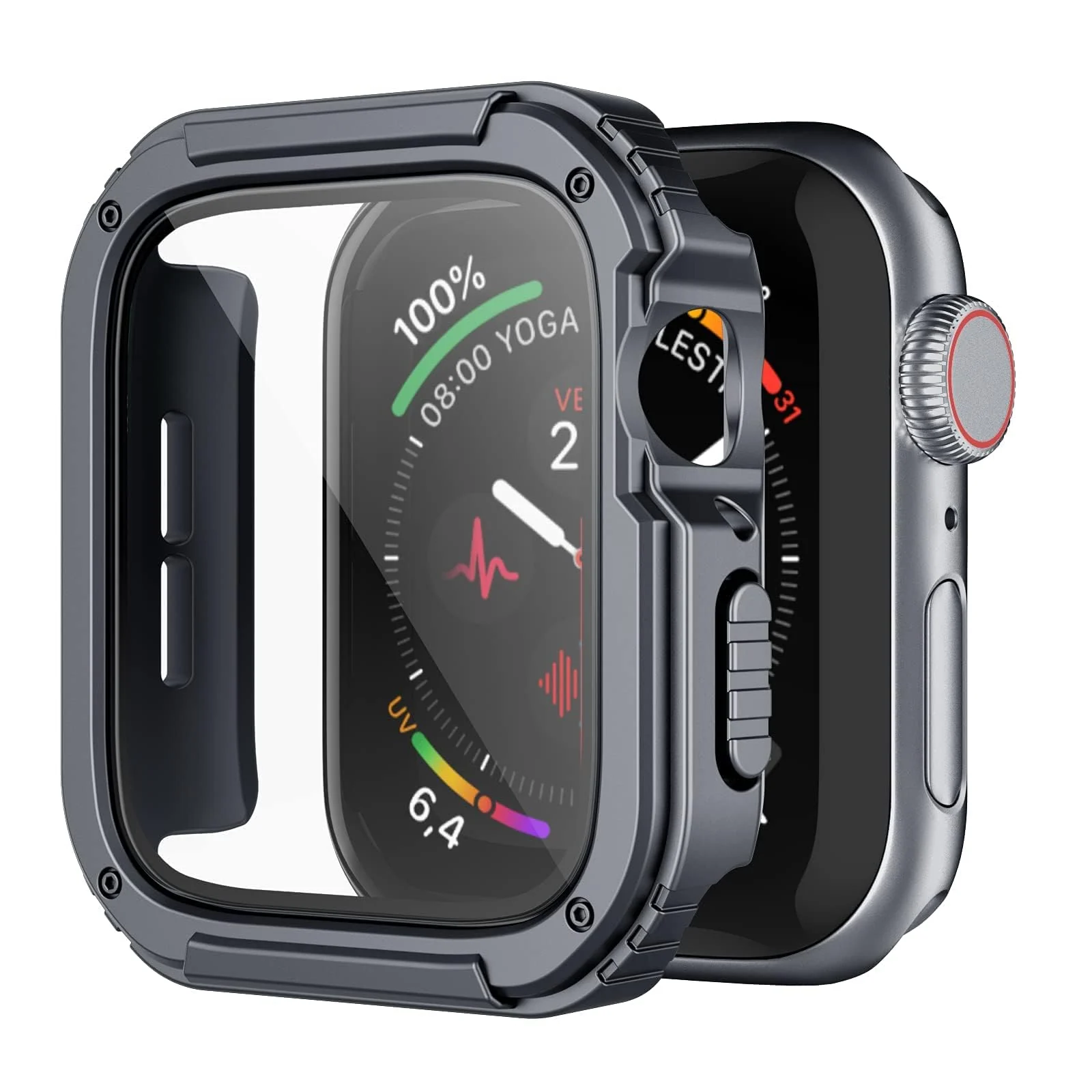 DL3 Mobilak Rugged Apple Watch Case 40mm Series SE/6/5/4 with Screen Protector, Durable Military Grade Quattro Pro Series Drop-Proof Protective Cover Full Coverage Shock-Proof Bumper 40 mm