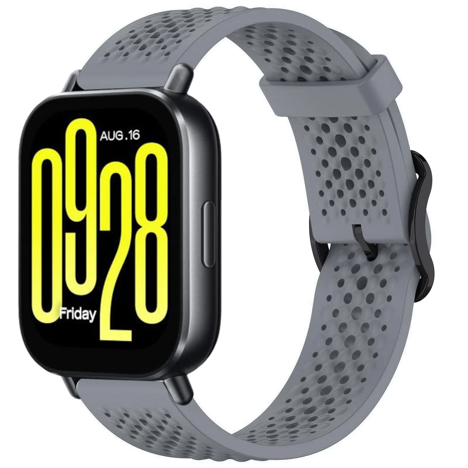 DL3 Mobilak 22 mm Silicone Breathable Sport Bracelet For Xiaomi Redmi Watch 5 Active/Redmi Watch 5 Lite Strap, 22mm Adjustable Armband Watchbands Quick Wristband Watch Strap Bands - Gray