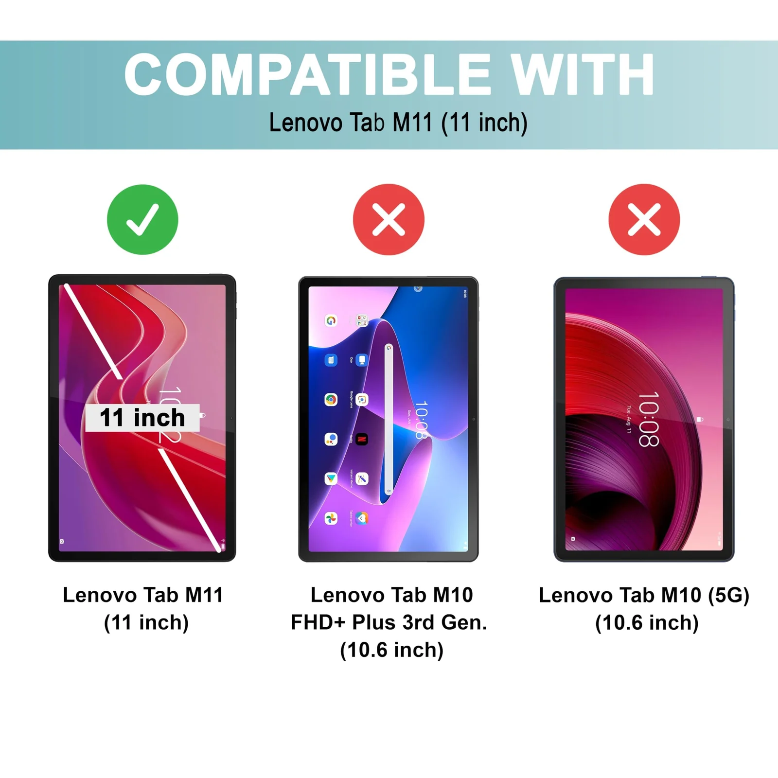 "DL3 Mobilak Lenovo Tab M11/Tab K11 LTE 11"" 2024 TB330FU Tablet Cover Case with Pencil Holder, Soft TPU Back Trifold Stand Protective Smart Cover Flip, Auto Wake&Sleep - Black"