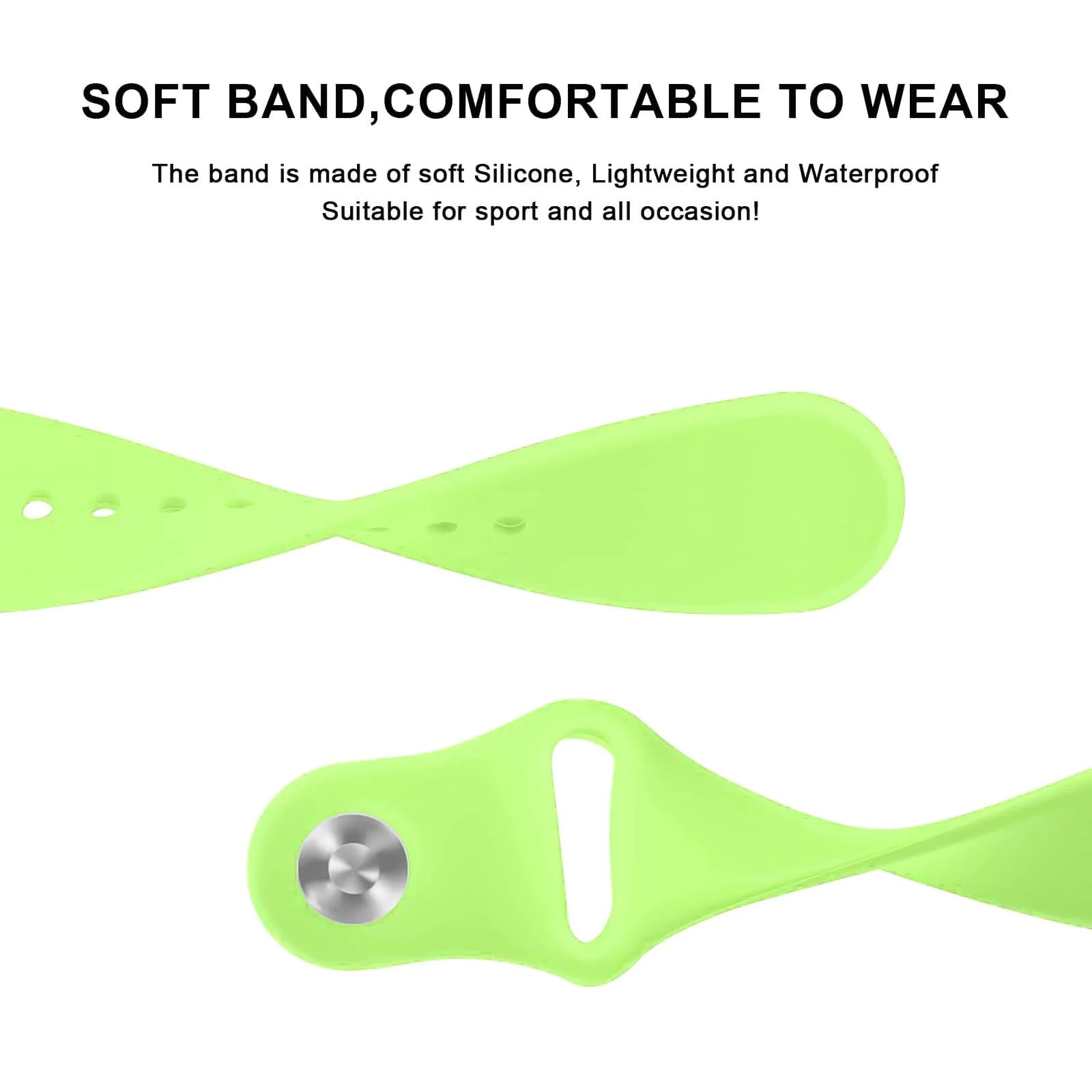 DL3 Mobilak Straps Compatible with Xiaomi Redmi Watch 5 Active/Redmi Watch 5 Lite Bracelets for Men Women, 22mm Soft Silicone Strap, Waterproof Adjustable Band Sports Replacement - Neon Green