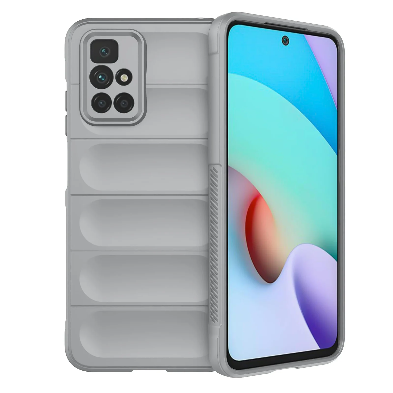DL3 Mobilak Flexible Silicone and TPU Protective Case with Camera Protection for Xiaomi Redmi 10 4G / Redmi 10 2022 - Gray