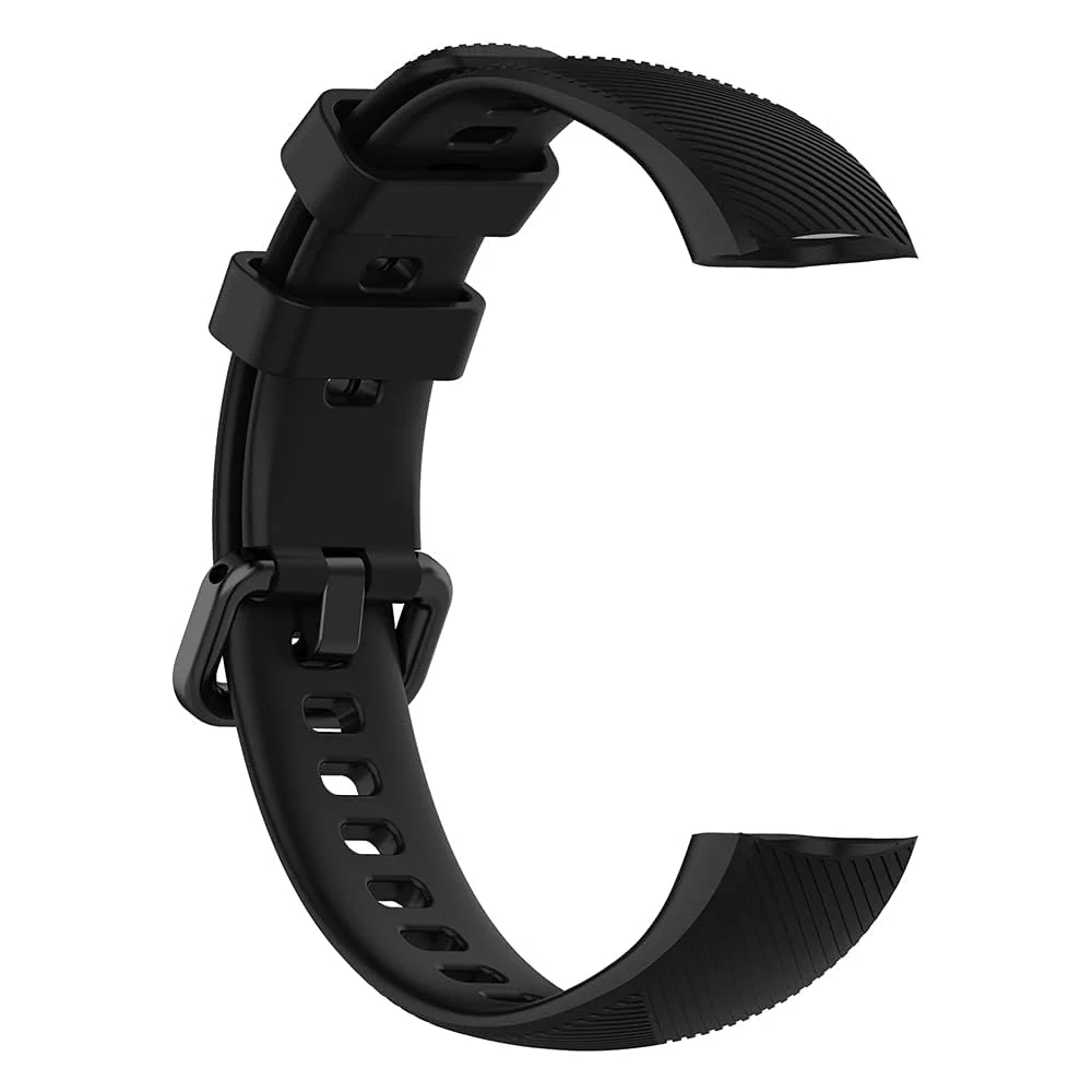 DL3 MOBILAK Compatible for Honor Band 5/Honor Band 4 Strap, Soft Silicone Sport Wristband Adjustable Accessory Bracelet Replacement Band for Honor Band 5/Band 4 - Black