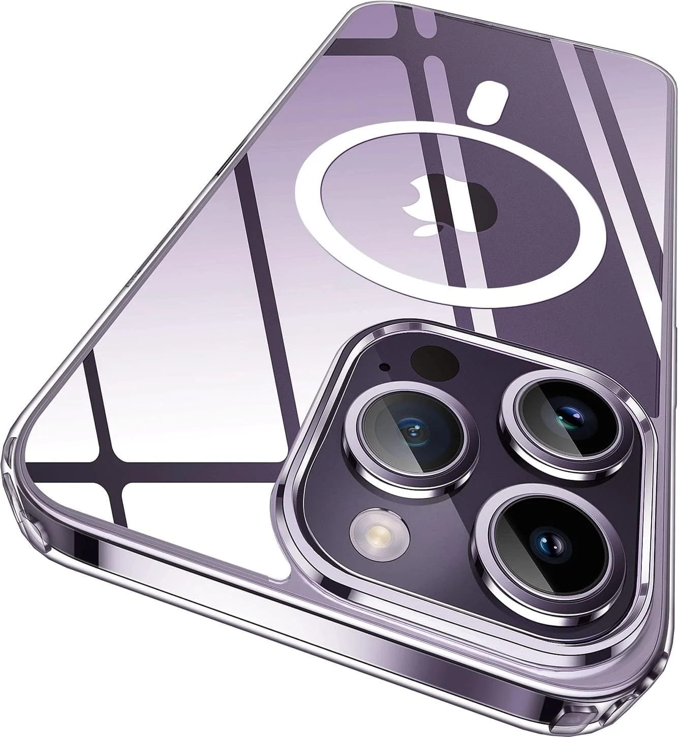 DL3 Mobilak for iPhone 14 Pro Max Case [Compatible with MagSafe] [Strong Magnet] [Non-Yellowing] Magnetic Slim Thin Bumper Phone Cover, Lightweight, and Durable - Clear