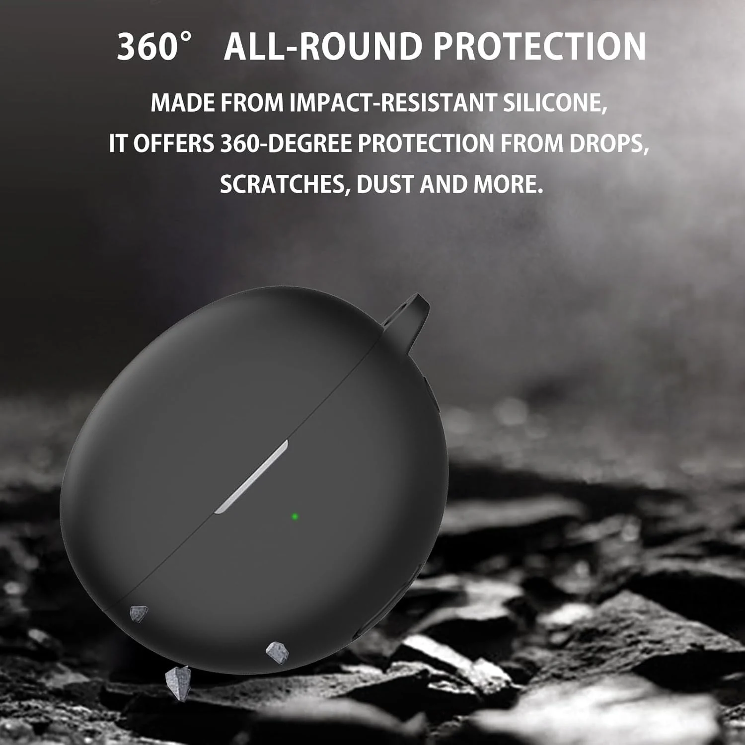 DL3 Mobilak Compatible with Huawei FreeClip Case Cover, Soft Silicone Shockproof Protective Skin Case for Huawei Free Clip Wireless Earbuds with Carabiner, Front LED Visible - White