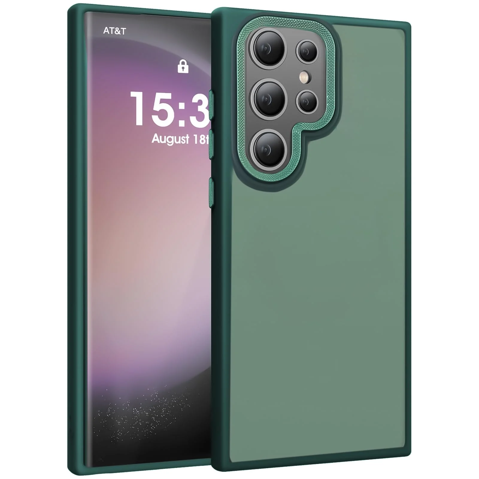 Dl3 Mobilak Case for Samsung Galaxy S22 Ultra 5G Case Magnetic Translucent Matte Phone Cases Thin Slim Fit Shockproof Bumper Protective Cover for Women Men Girls (Green)