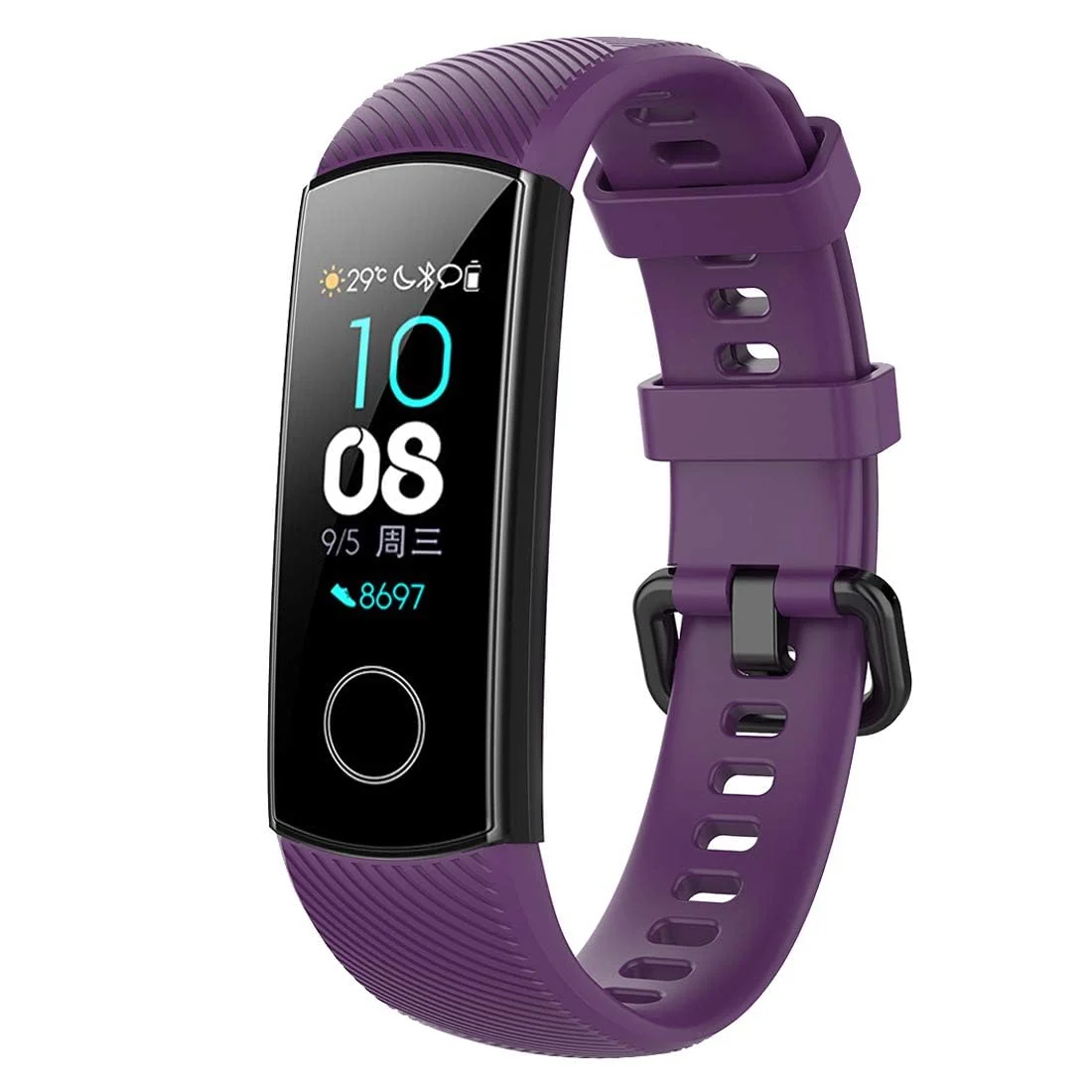 DL3 Mobilak Compatible for Honor Band 5/Honor Band 4 Strap, Soft Silicone Sport Wristband Adjustable Accessory Bracelet Replacement Band for Honor Band 5/Band 4 - Purple