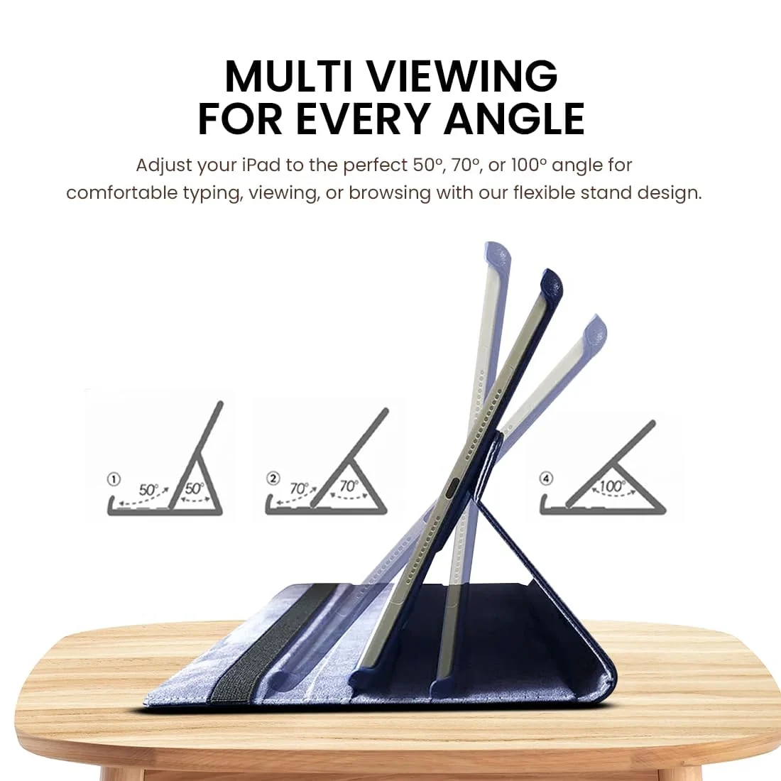 DL3 Mobilak Protective Cover for iPad Pro 13 inch Case M5/M4 (2025/2024), 360° Rotatable Smart Stand, Leather Folio Flip Cover with Multi-Angle Viewing, Auto Wake Sleep - Blue