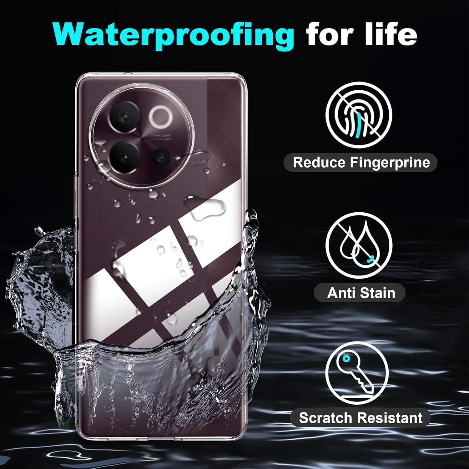 DL3 Mobilak Protective Case Compatible with vivo V40 Lite 4G/5G Cover, Mobile Phone Case Thin Soft Silicone Anti-Yellow Protective Case - Clear