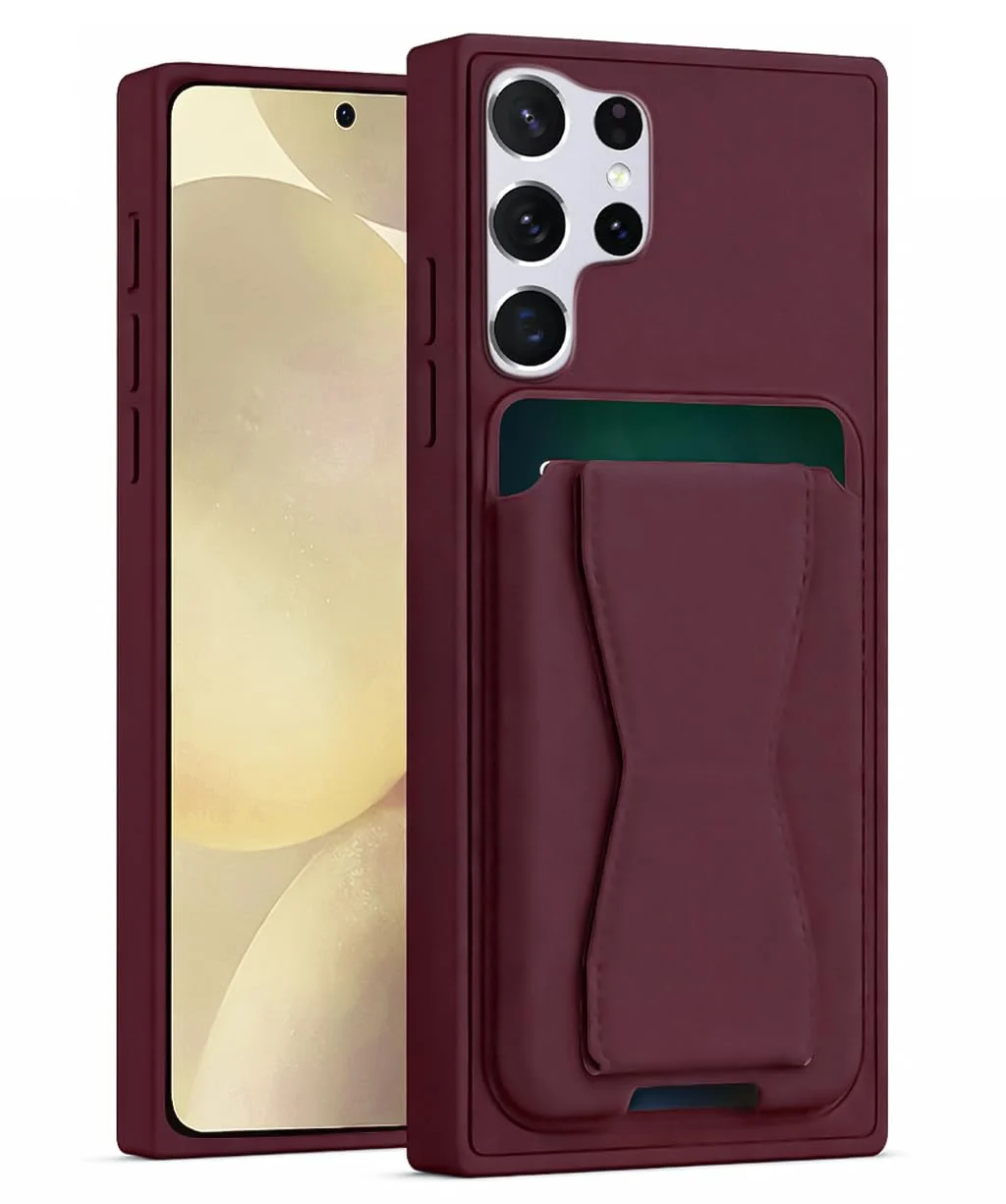 "DL3 Mobilak Leather Wallet Case for Samsung Galaxy S22 Ultra (6.8""), Camera protection, Shock-absorbing protection, Built-in kickstand"