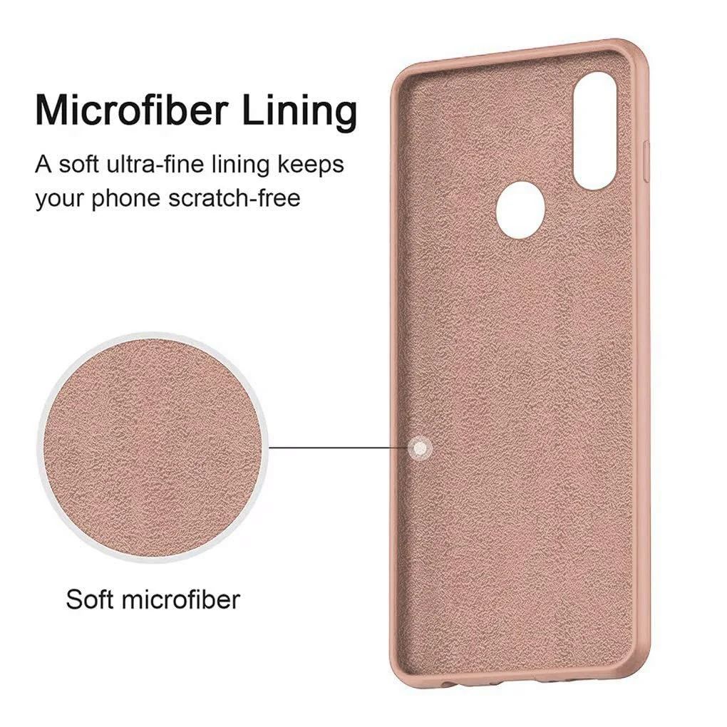 DL3 Mobilak Soft Silicone Protective Case for Huawei nova 3i with Microfiber Lining and Shockproof Design - Light Orange