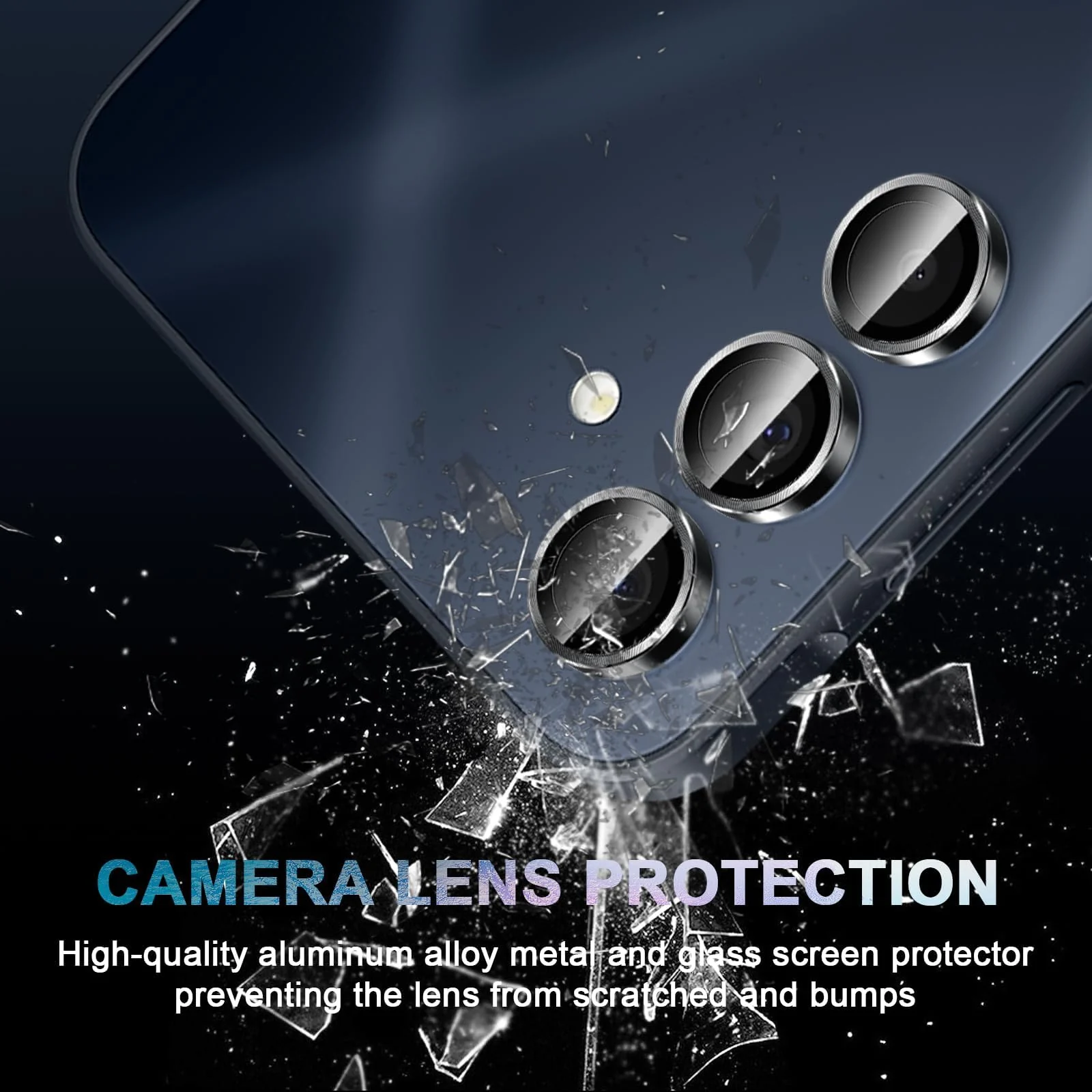 DL3 Mobilak Camera Lens Protector for Samsung Galaxy A16 5G/4G Accessories, 9H Tempered Glass Metal Individual Ring Camera Cover Screen Protector for Samsung A16, Case Friendly, Anti Scratch - Black