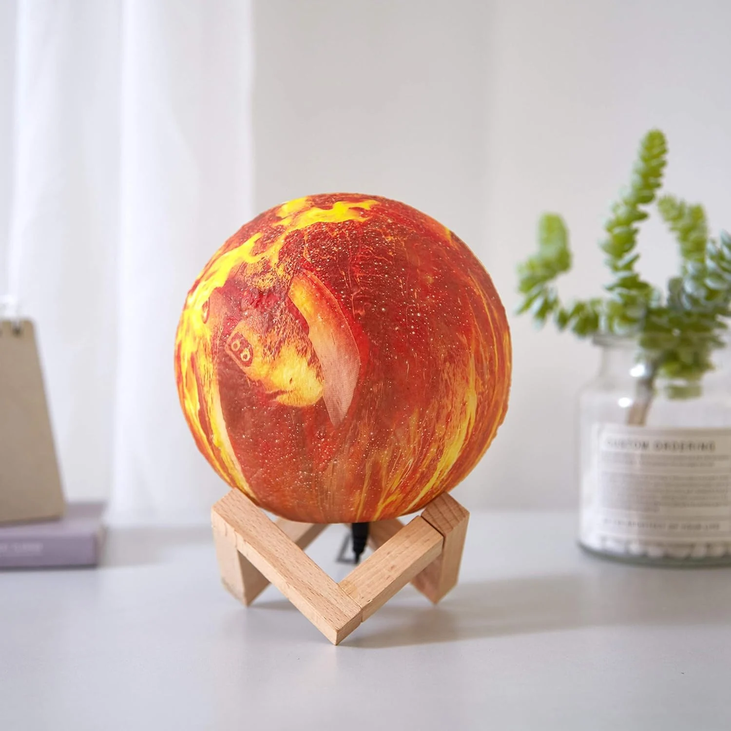 Mobigon 1500ML Air Humidifier 3D Moon Lamp light Diffuser Aroma Essential Oil USB Ultrasonic Humidificador Night Mist Purifier - Multy Color 2