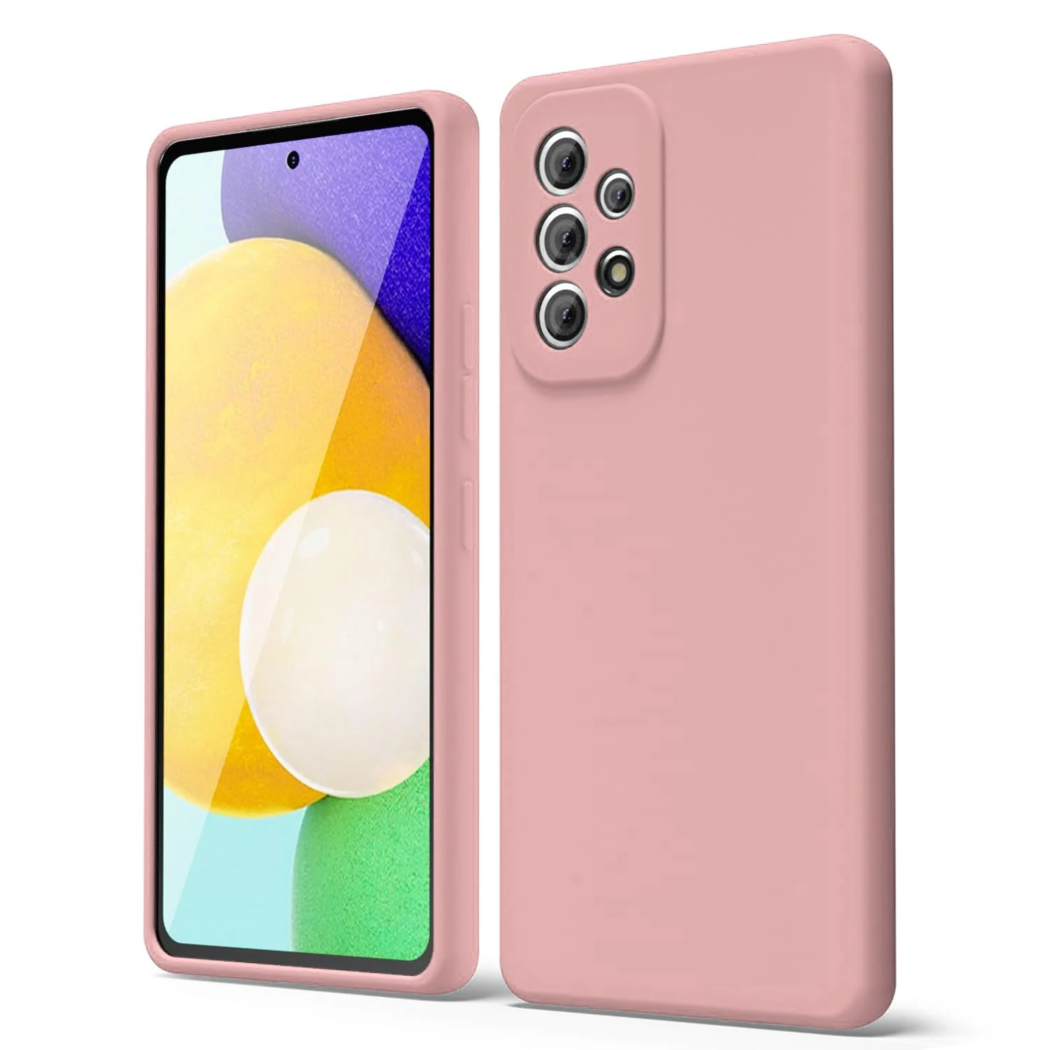 DL3 Mobilak Silicone Protective Case for Samsung Galaxy A72, Shock-absorbing protection, Scratch-resistant surface, Soft microfiber lining - Pink Sand