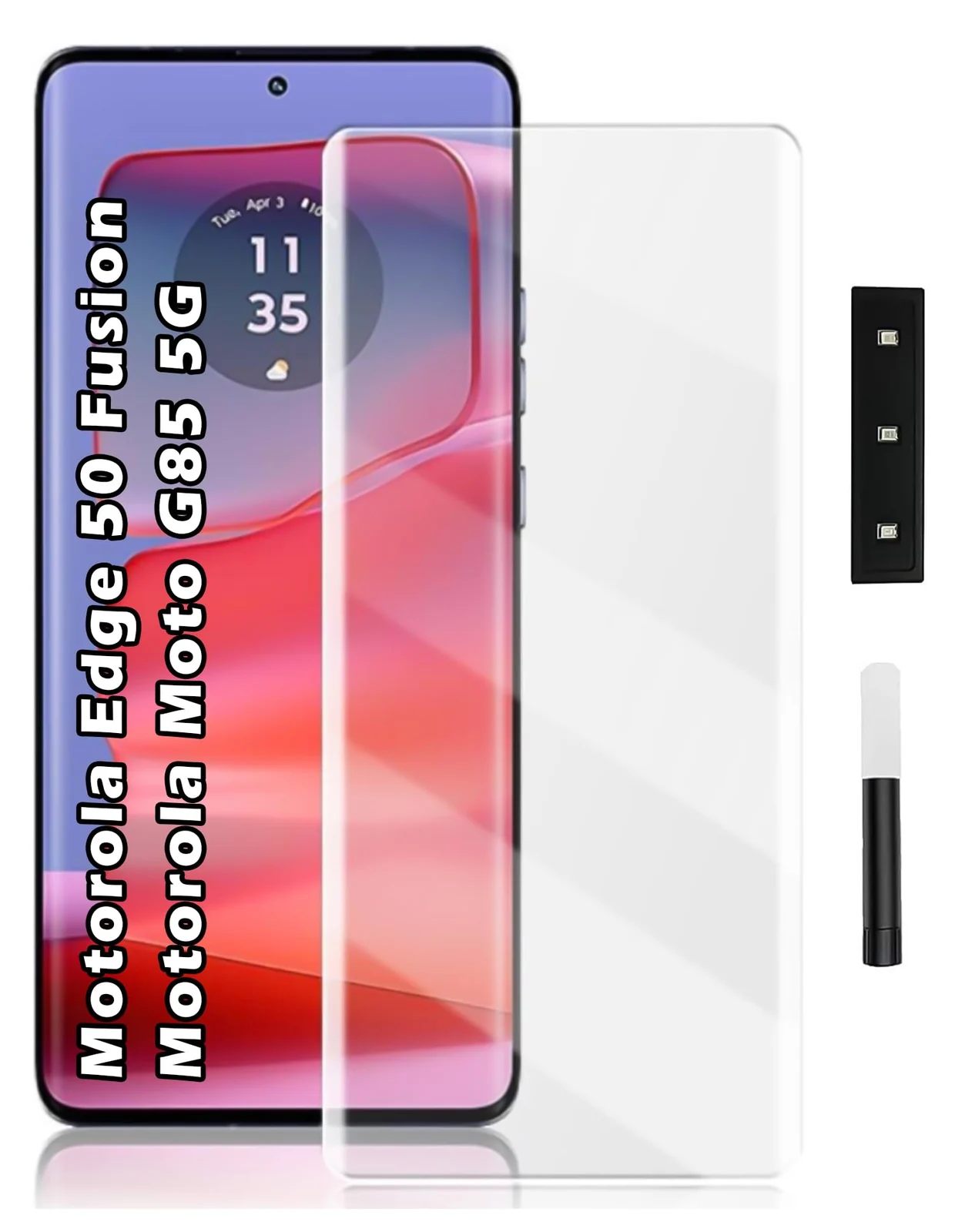 DL3 Mobilak Screen Protector Compatible with Motorola Edge 50 Fusion/Compatible with Motorola Moto G85 5G Full Screen adhesive HD - Clear