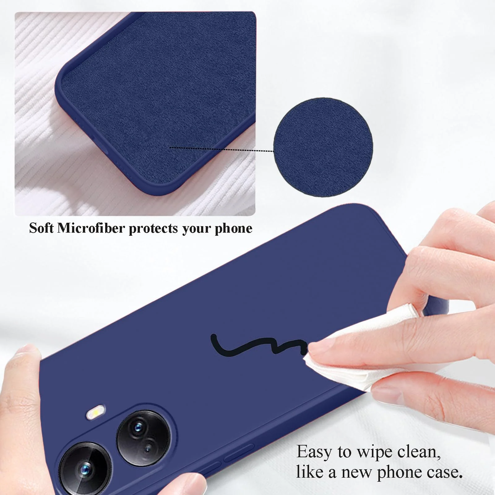 DL3 Mobilak Soft Silicone Protective Case for realme 10 pro plus with Microfiber Lining and Shockproof Design - Blue 2