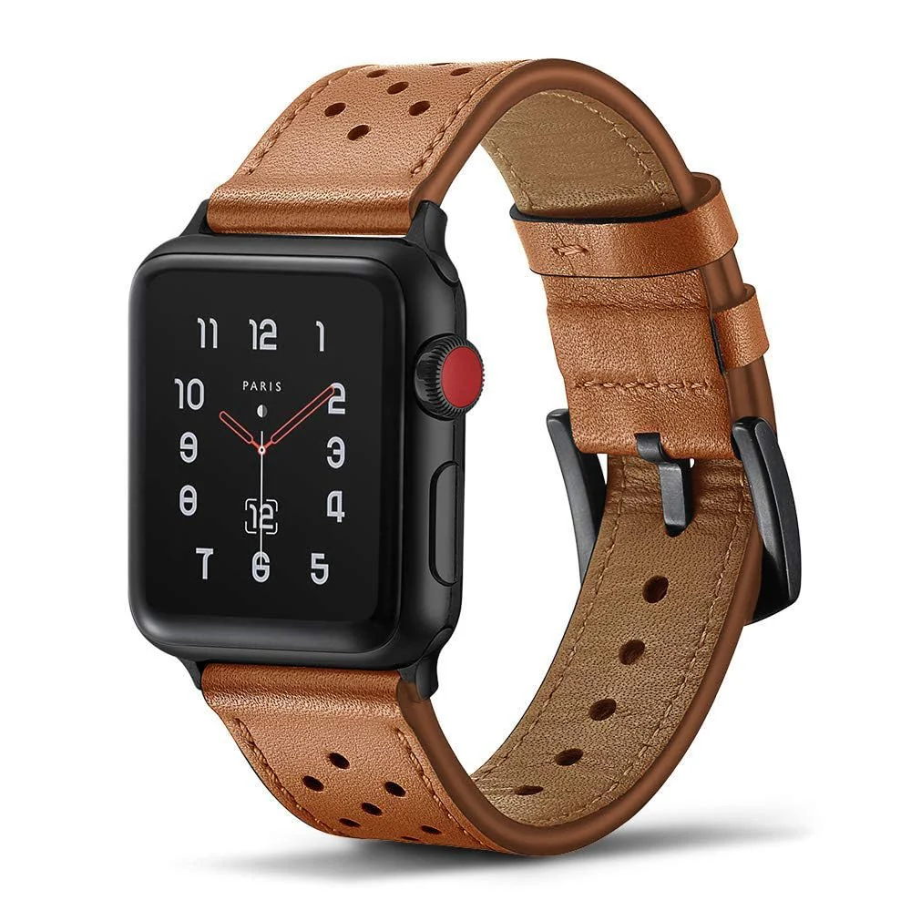DL3 Mobilak Compatible with Apple Watch Band 49mm 46mm 45mm 44mm 42mm Leather Band Replacement Strap, Soft Leather Bracelet for iWatch Series 11 10 9 8 7 6 5 4 SE SE2 Ultra 3 2 1 - Black