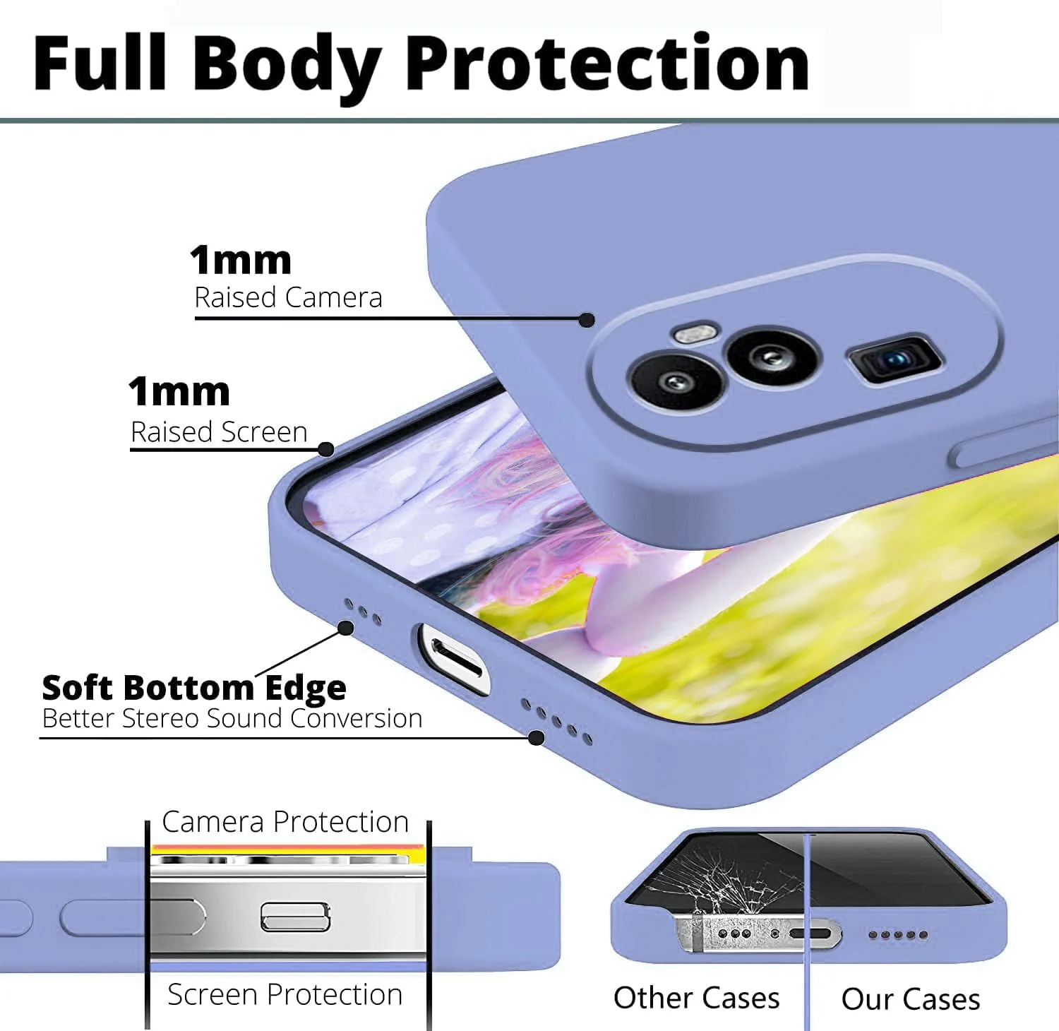 DL3 Mobilak Liquid Silicone Protective Case with Soft Microfiber Lining with Full Camera Protection for OPPO Reno 10 Pro+ Plus 5G - Baby Blue